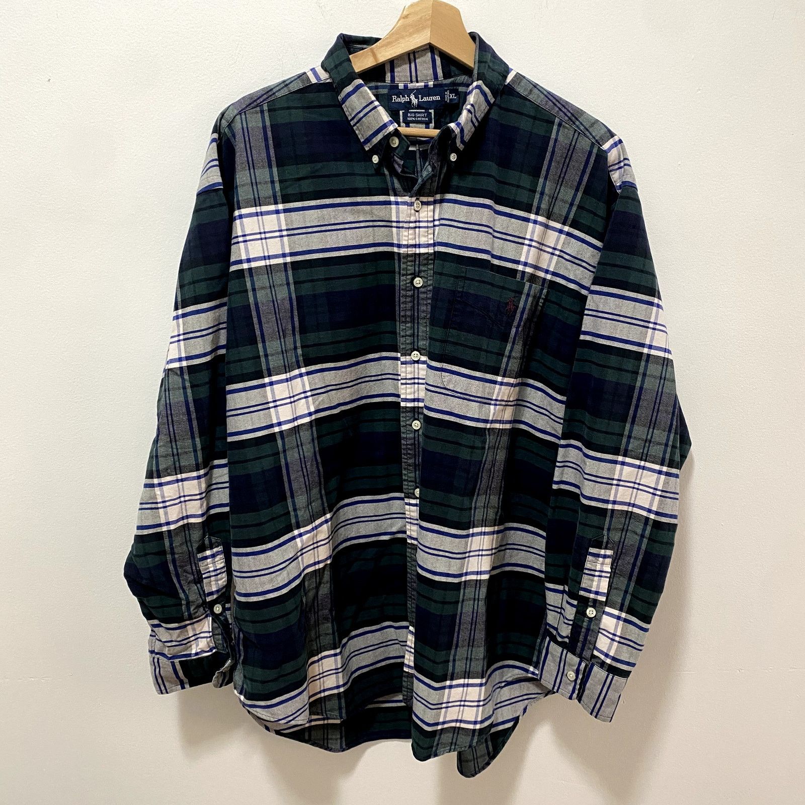 Polo Ralph Lauren Vintage Polo Ralph Lauren Big Shirt Plaid Button Up Size US XL / EU 56 / 4 - 1 Thumbnail