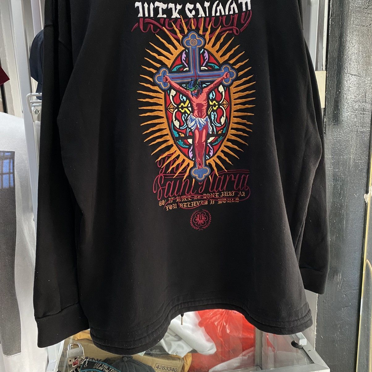 Vintage Wek Snoop Jesus On The Cross Embroidered Sweatshirt Size US XL / EU 56 / 4 - 4 Thumbnail