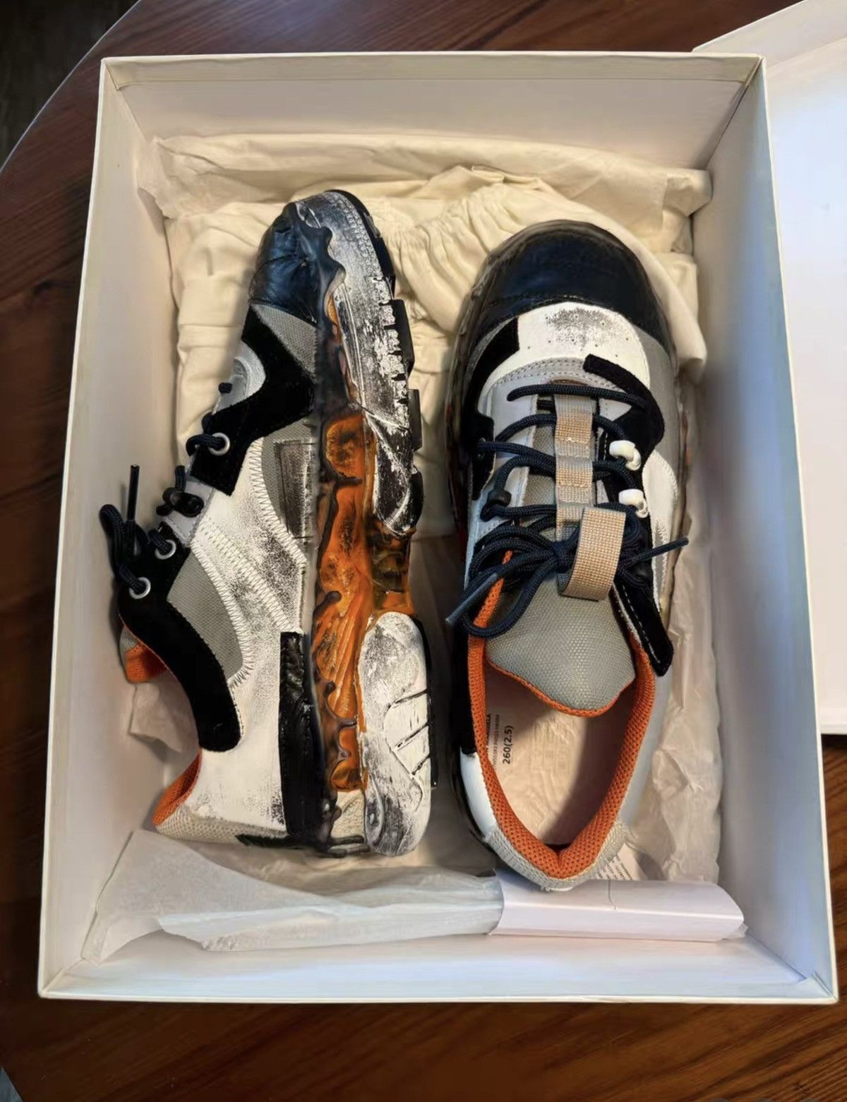 Maison Margiela MAISON MARGIELA Distressed Drip-Sole Sneakers Size US 8 / EU 41 - 1 Thumbnail
