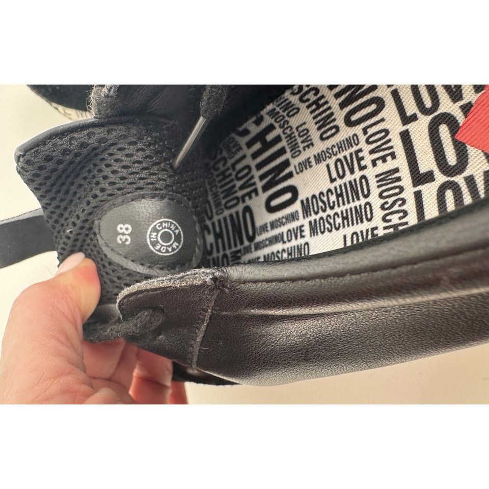 Moschino Love Moschino Heart Patch Platform Sneakers Black Size 8 Size US 8 / IT 38 - 7 Thumbnail