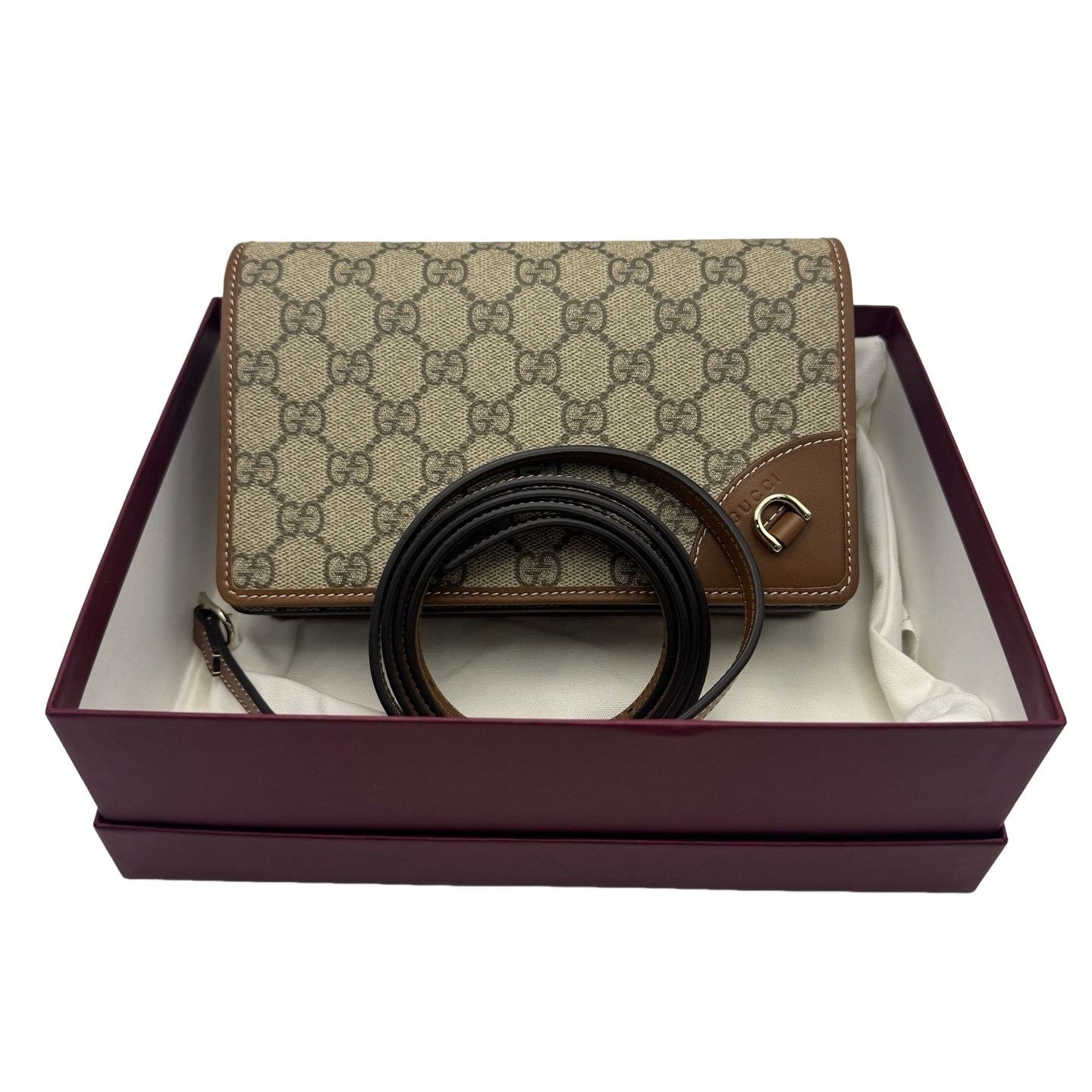 Gucci GUCCI GG Emblem Coated Canvas Crossbody Bag Size ONE SIZE - 1 Thumbnail