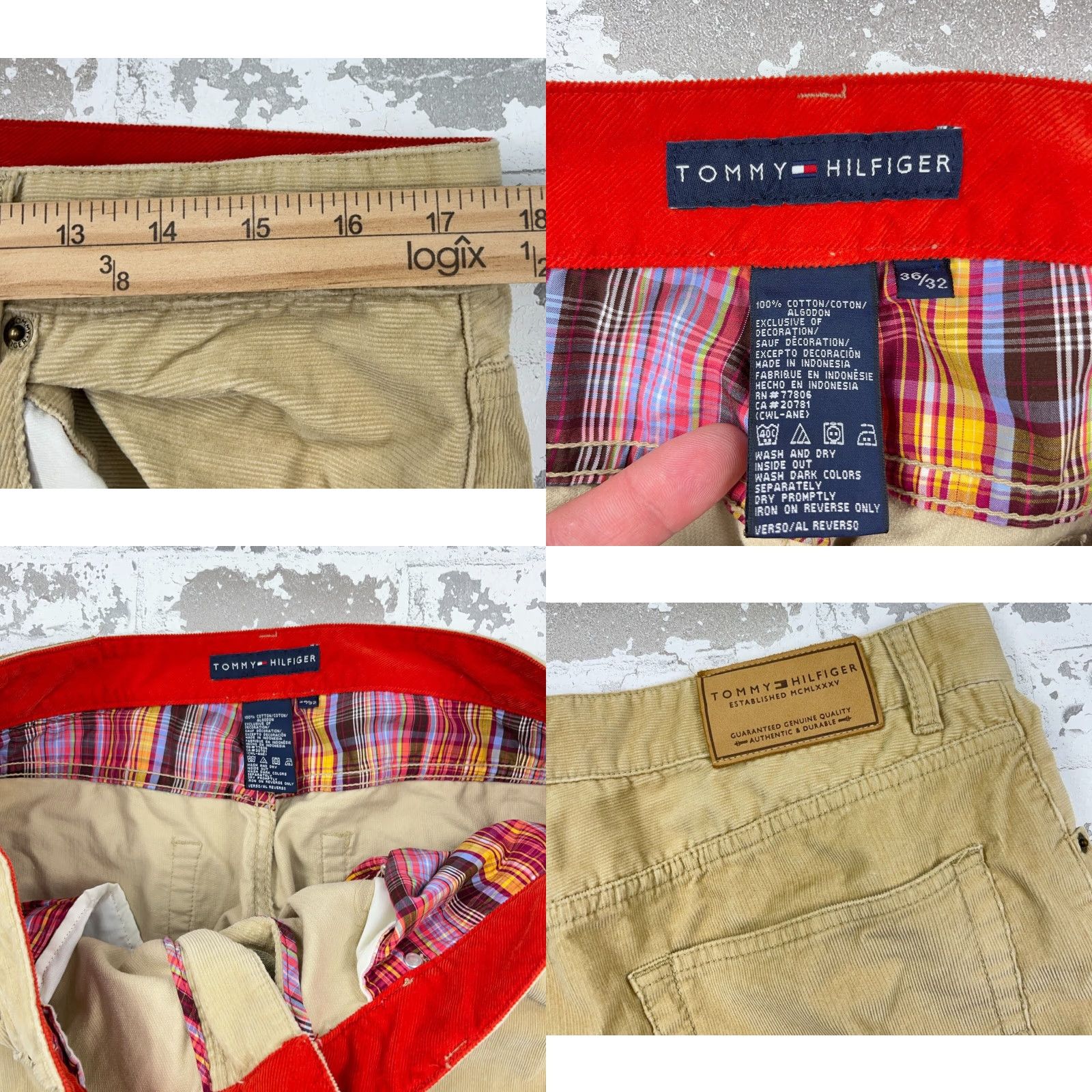 Tommy Hilfiger VINTAGE Tommy Hilfiger Pants Men 36x32 Chino Corduroy Beige 5-Pocket Regular Straight Jeans? No, adjust: Size US 36 / EU 52 - 8 Thumbnail