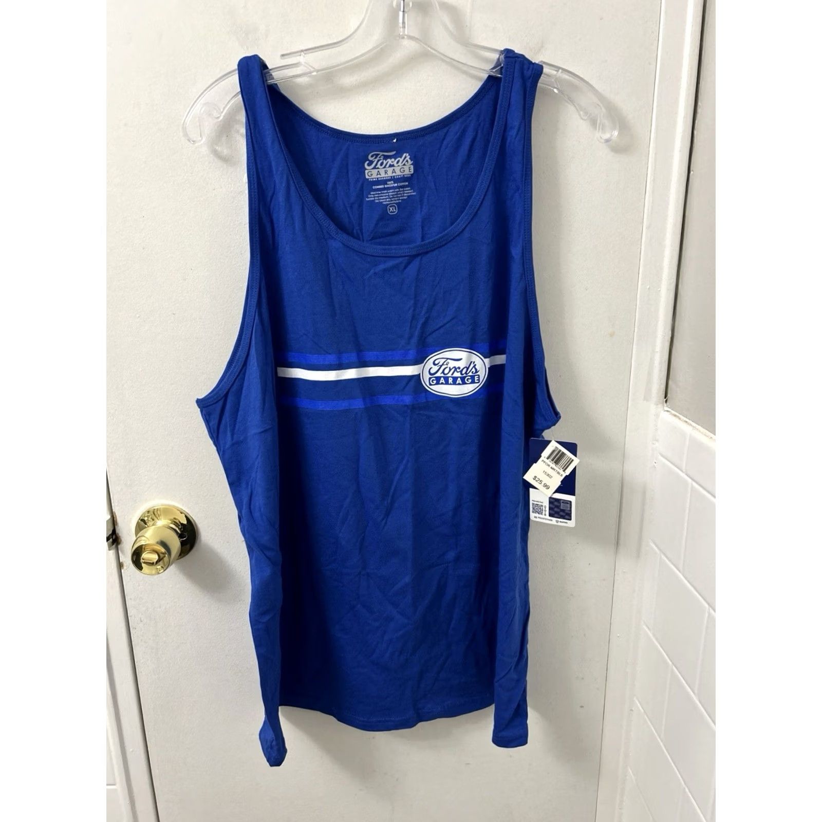 Garage VINTAGE Ford's Garage Tank Top Mens XL Blue Ringspun Cotton Shirt Official License NWT Size US XL / EU 56 / 4 - 2 Thumbnail