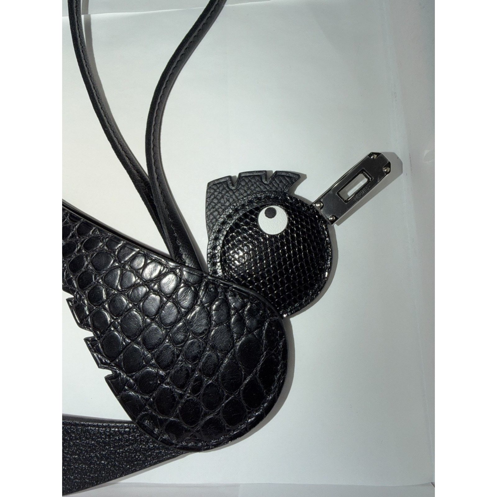 Hermes Hermes Birdy Birdie Black Alligator Lizard Chevre Bag Charm Size ONE SIZE - 6 Thumbnail