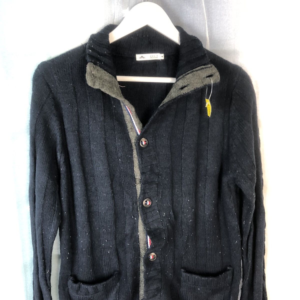 Japanese Brand Mens Mels Rose Dark Blue Patterned Cardigans #7415 Size US M / EU 48-50 / 2 - 5 Thumbnail