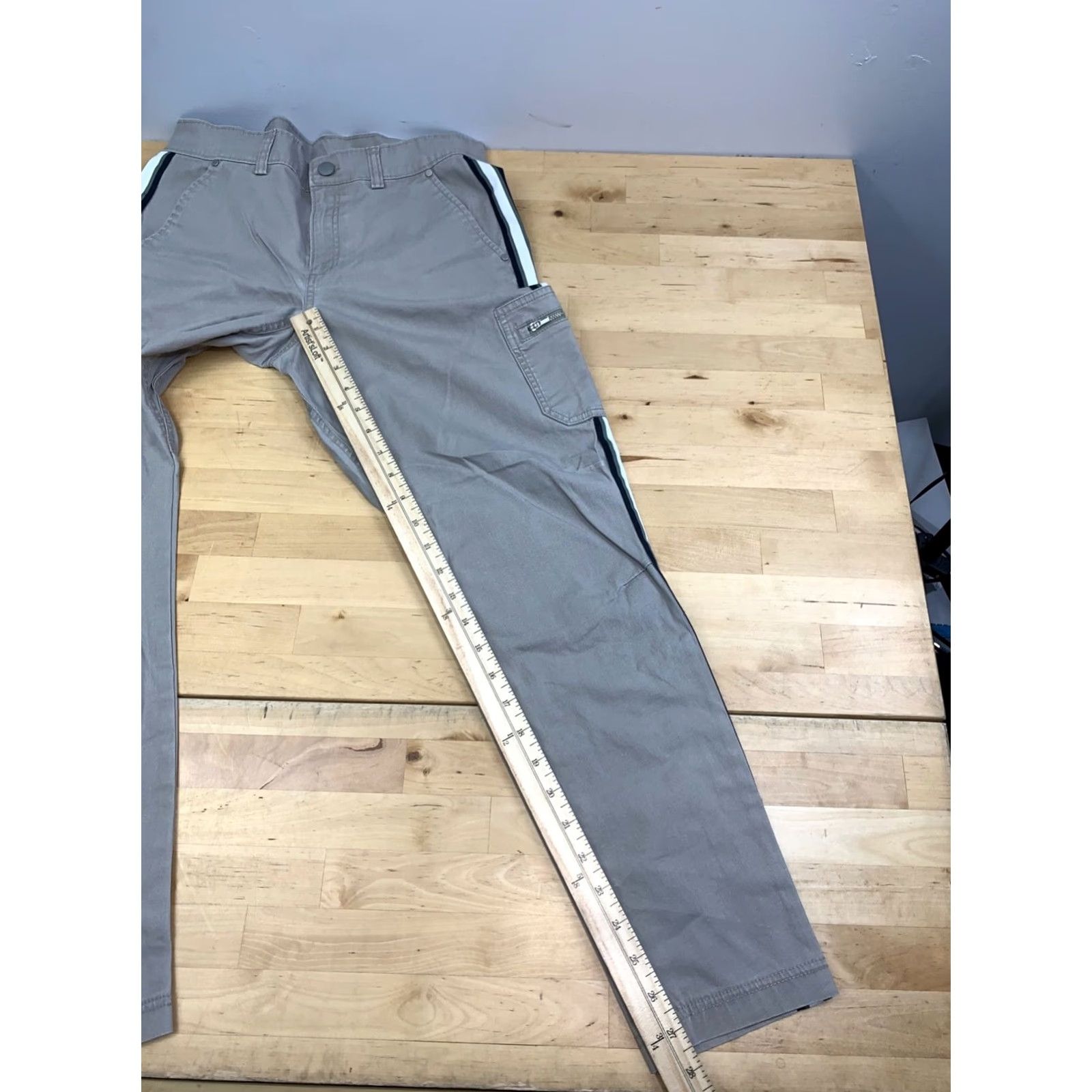 Athleta Athleta Cargo Pant Women 2 Beige Utility Y2K Racing Stripe 13014 Size 26" / US 2 / IT 38 - 6 Thumbnail