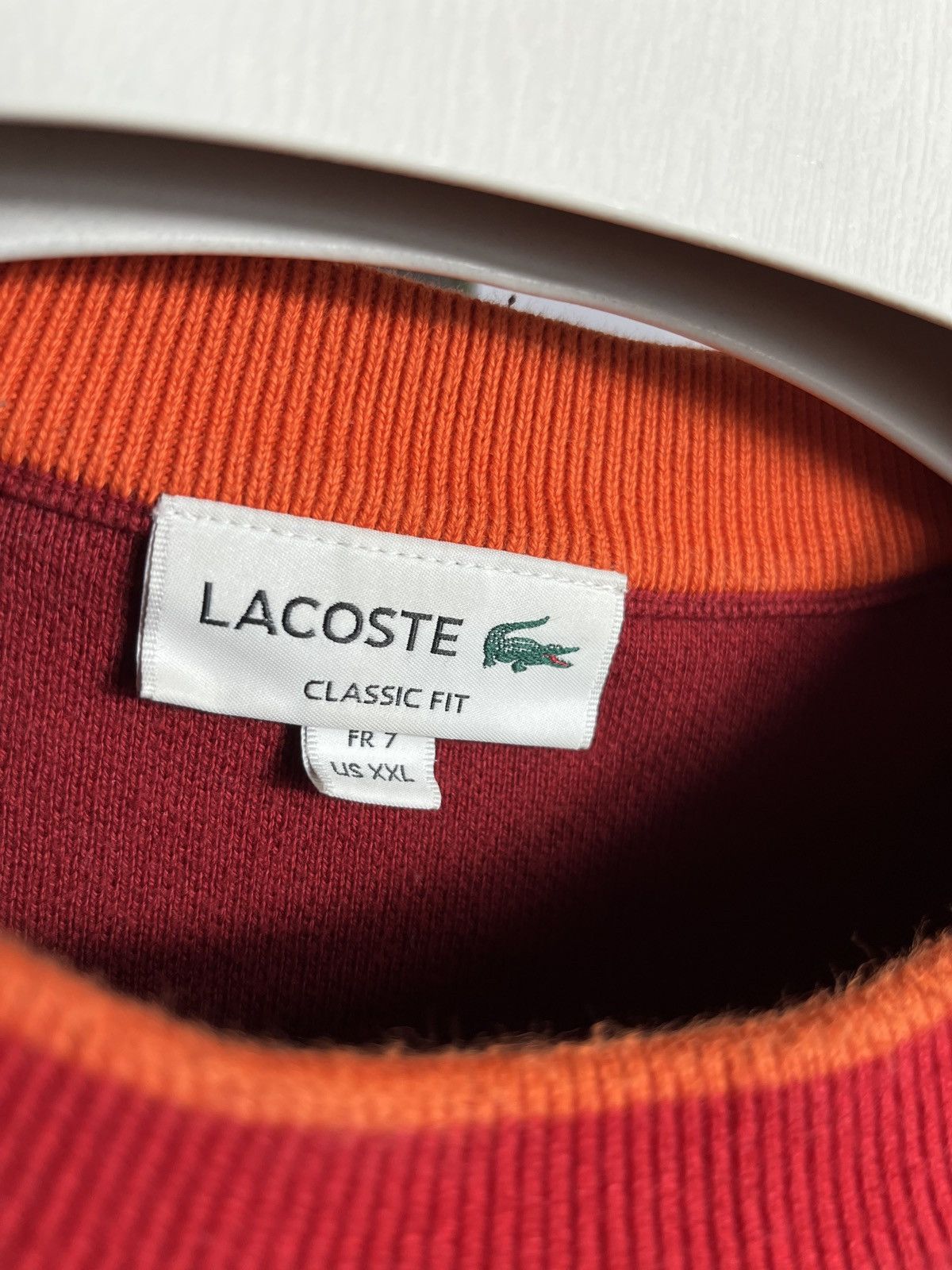 Designer × Lacoste lacoste sweater men red sweatshirt orange long sleeve cotton Size US XXL / EU 58 / 5 - 5 Thumbnail