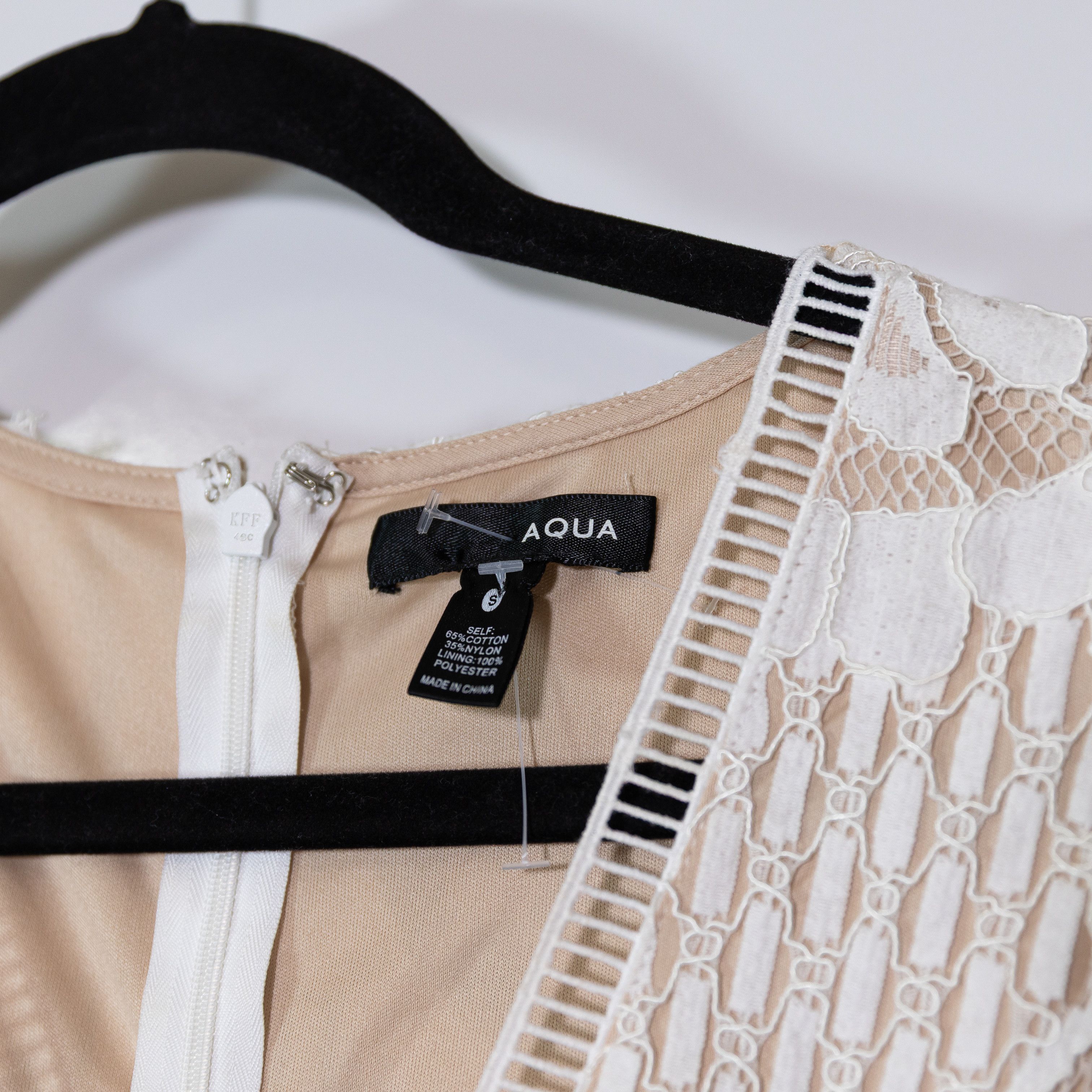 AQUA Aqua Women's Allover White Ivory Lace Nude Size 27" / US 4 / IT 40 - 2 Thumbnail