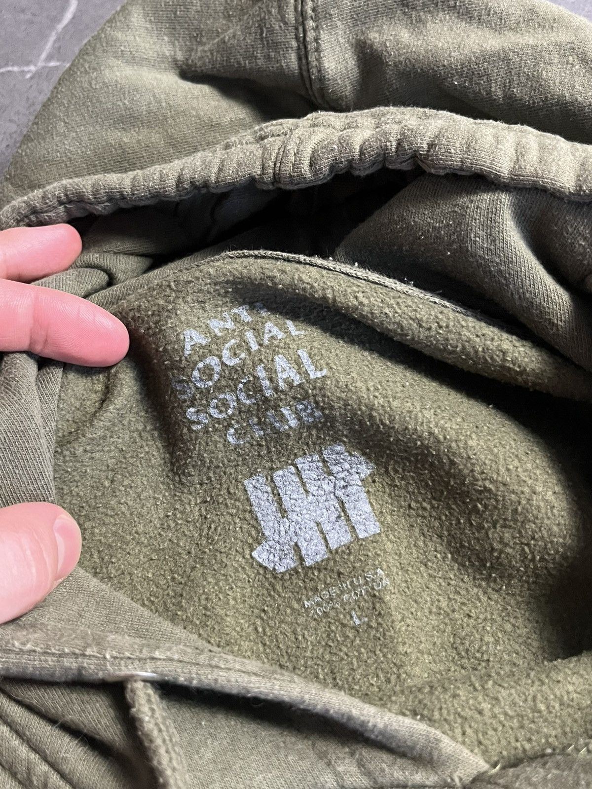 Anti Social Social Club × Undefeated Anti Social Social Club x Undefeated Paranoid olive hoody Size US L / EU 52-54 / 3 - 6 Thumbnail