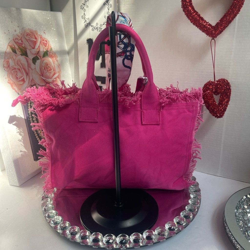 Other Pretty Simple Pink Fringe Tote Bag new w/ tags Size ONE SIZE - 4 Thumbnail