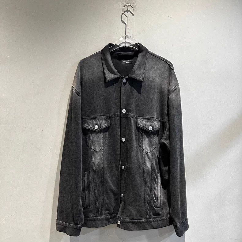 Balenciaga LAST DROP Balenciaga Washed Black Vintage Denim Track