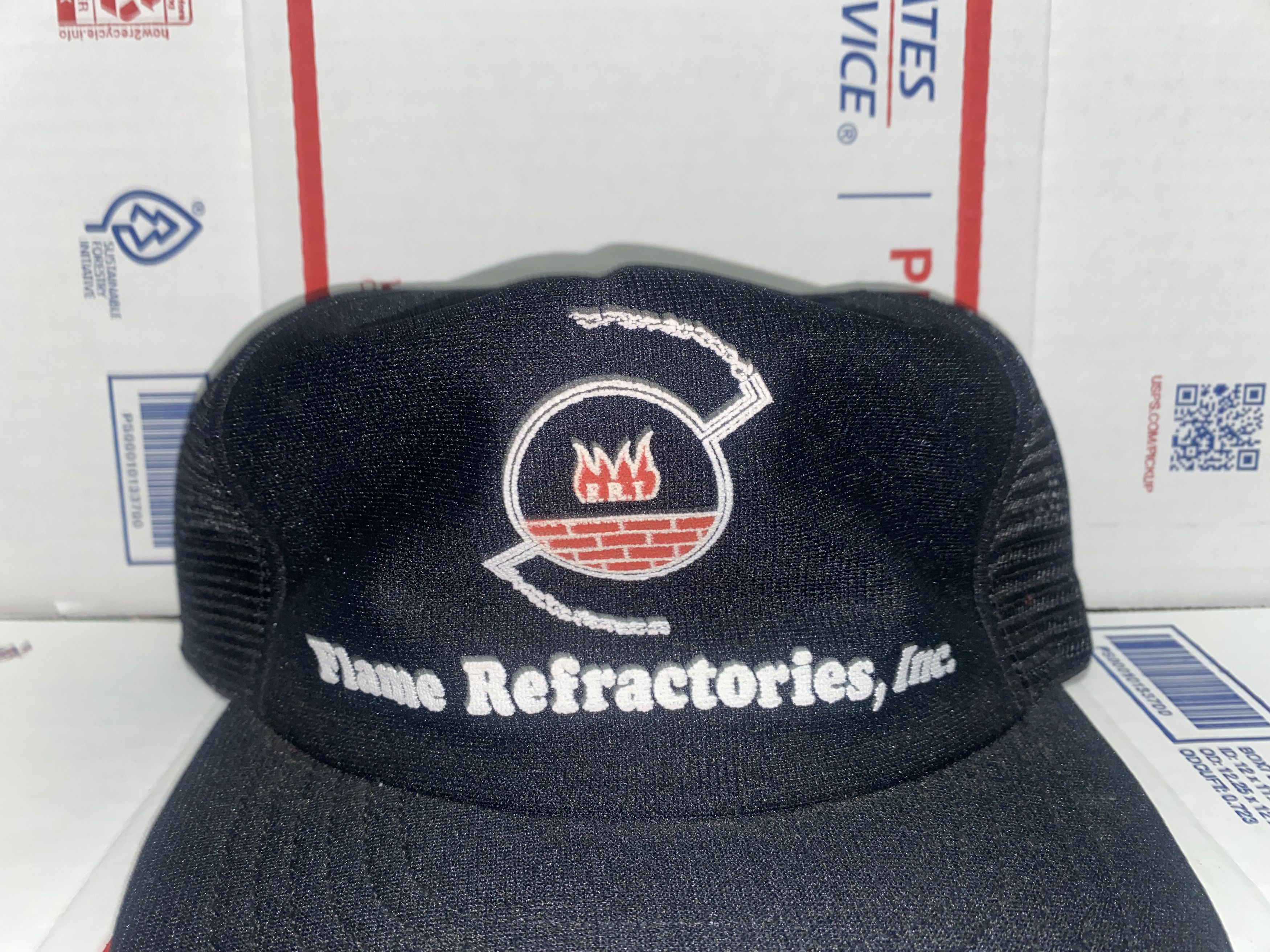 Vintage Made in USA Trucker Hat Snapback Cap Flame Refractories Inc. Size ONE SIZE - 2 Thumbnail