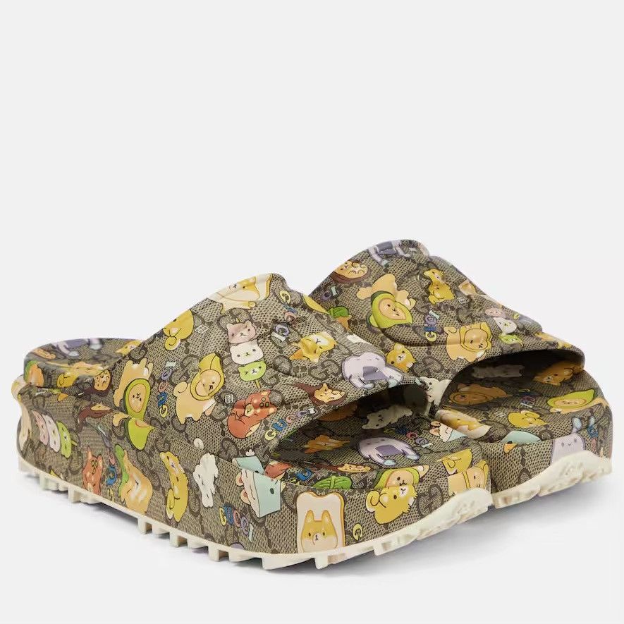 Gucci Gucci x Pikarar GG Supreme Platform Slides Size US 11.5 / EU 44-45 - 1 Thumbnail