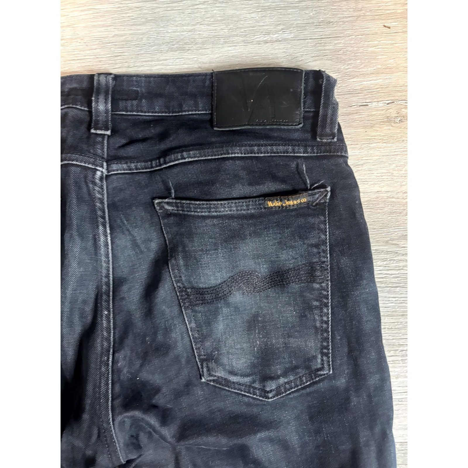 Nudie Jeans Nudie Jeans Co Jeans Mens 34x34 Black Dark Wash Slim Skinny Denim Pants Size US 34 / EU 50 - 3 Thumbnail