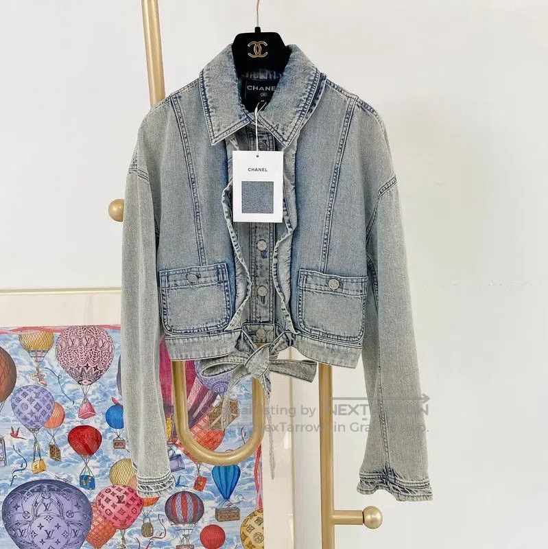 Chanel Chanel Blue Cotton Women's Jacket . Size XS / US 0-2 / IT 36-38 - 1 Thumbnail