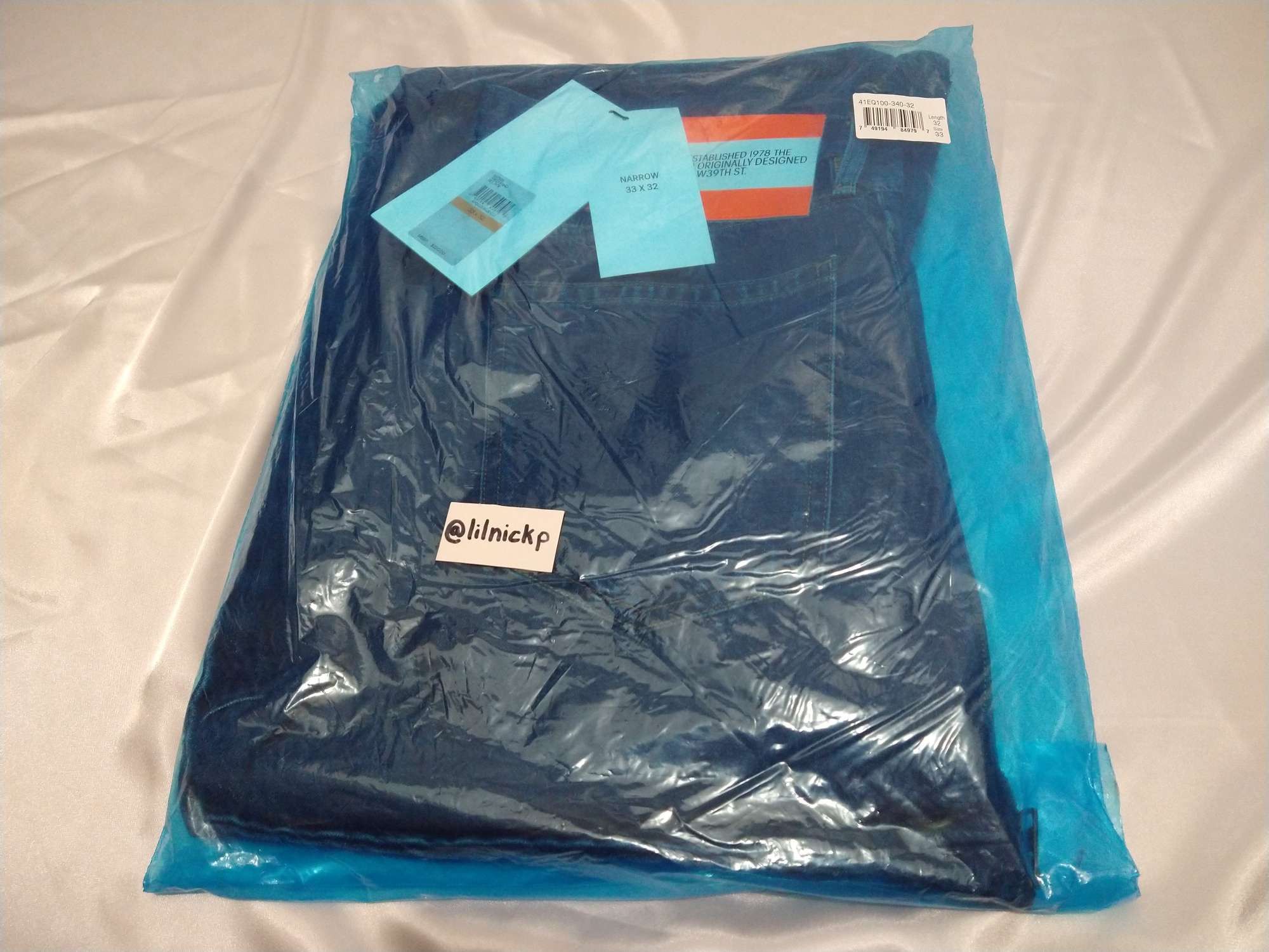 Calvin Klein 205W39NYC EST. 1978 Narrow Leg Apollo Blue Jeans Size US 33 - 11 Thumbnail