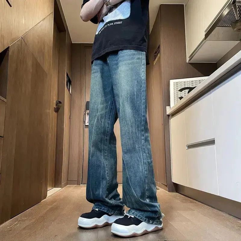 Japanese Brand Retro loose straight leg micro flared jeans Size US 32 / EU 48 - 4 Thumbnail