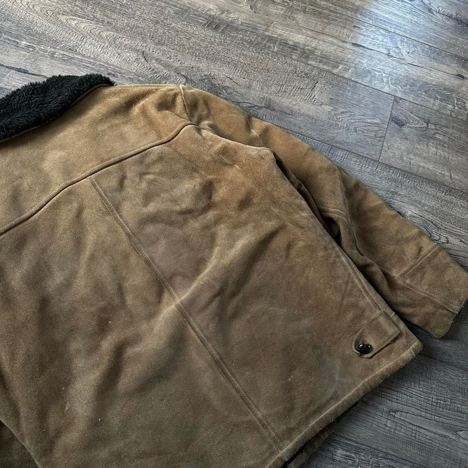 Vintage Vintage 50s Kurland Star Suede Fur Lined Blazer Jacket Coat Size L / US 10 / IT 46 - 8 Thumbnail
