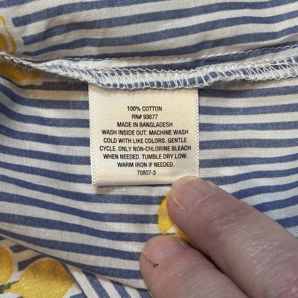 St. Johns Bay St. John's Bay Women Button Up Spring Shirt Blue Striped M Size M / US 6-8 / IT 42-44 - 10 Thumbnail