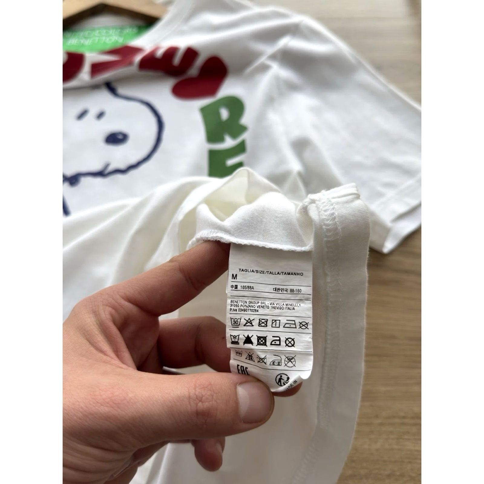 United Colors Of Benetton United Colors Of Benetton Peanuts Snoopy Love Recycle Peace T-Shirt M Men White Size US M / EU 48-50 / 2 - 4 Thumbnail
