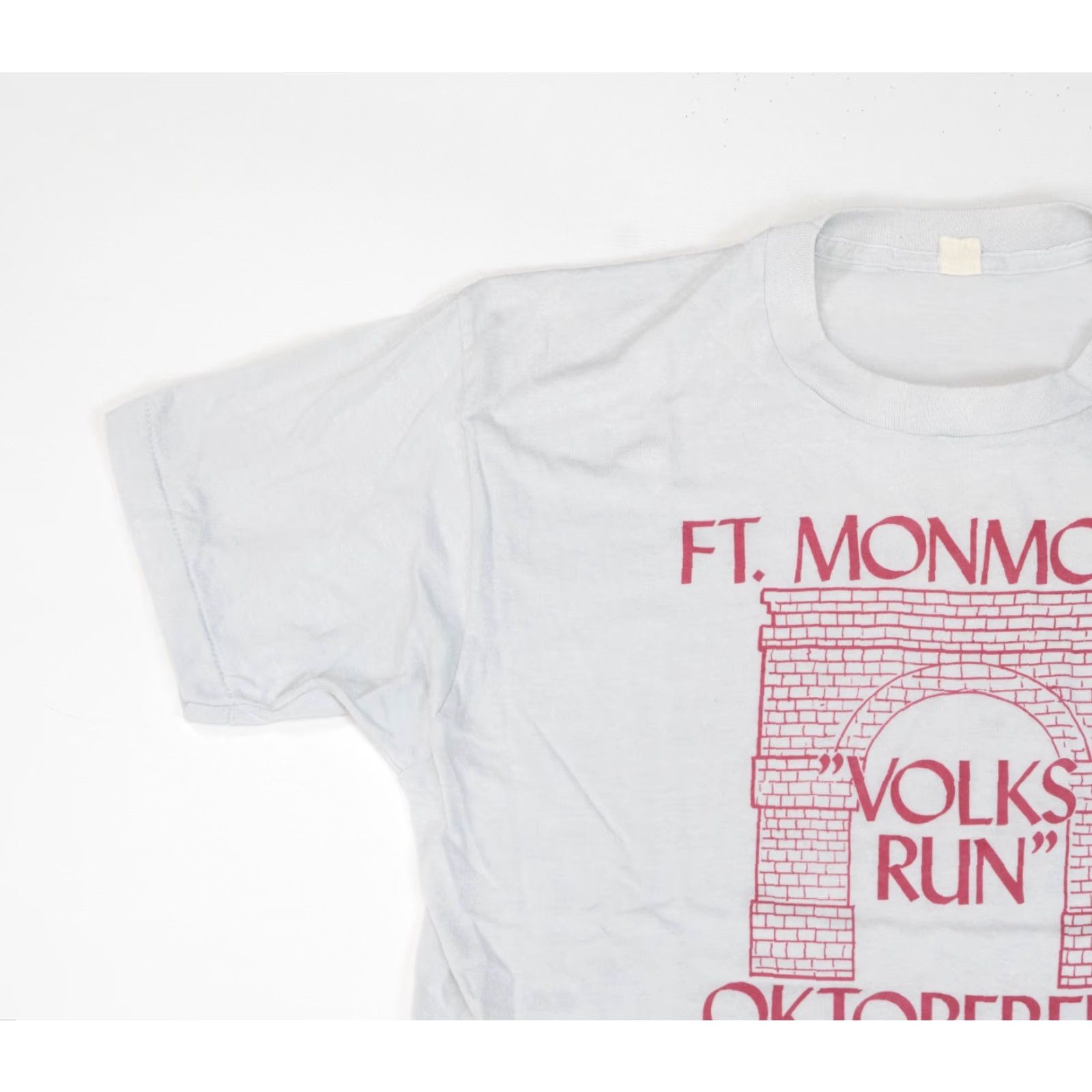 Vintage VINTAGE Oktoberfest 80s Single Stitch T-Shirt Mens Large Gray Cotton Screen Stars Ft Monmouth Volks Run Shirt Size US L / EU 52-54 / 3 - 6 Thumbnail