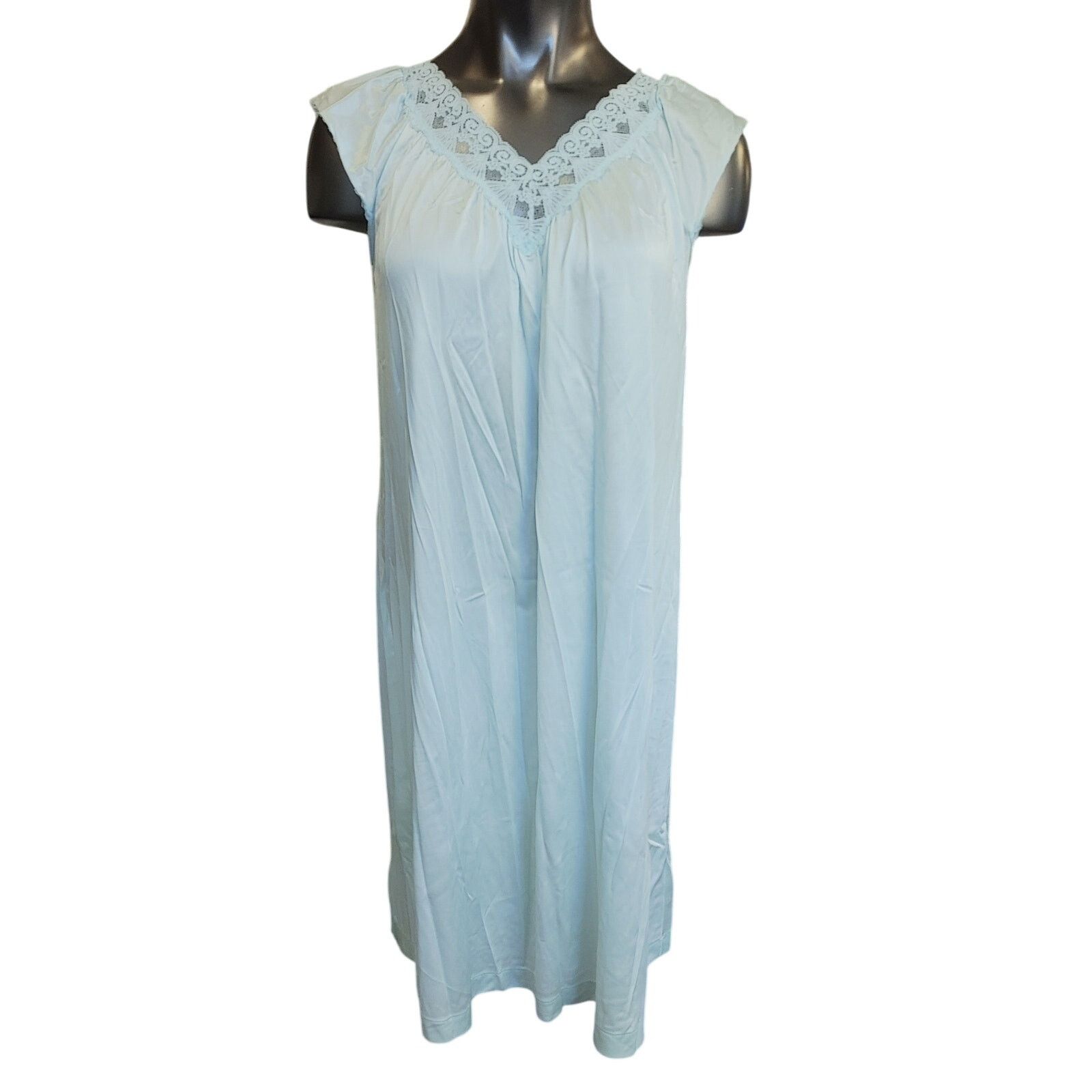 Other VTG Vanity Fair Womens OS Pastel Blue Sleeveless Night Gown Size ONE SIZE - 1 Thumbnail