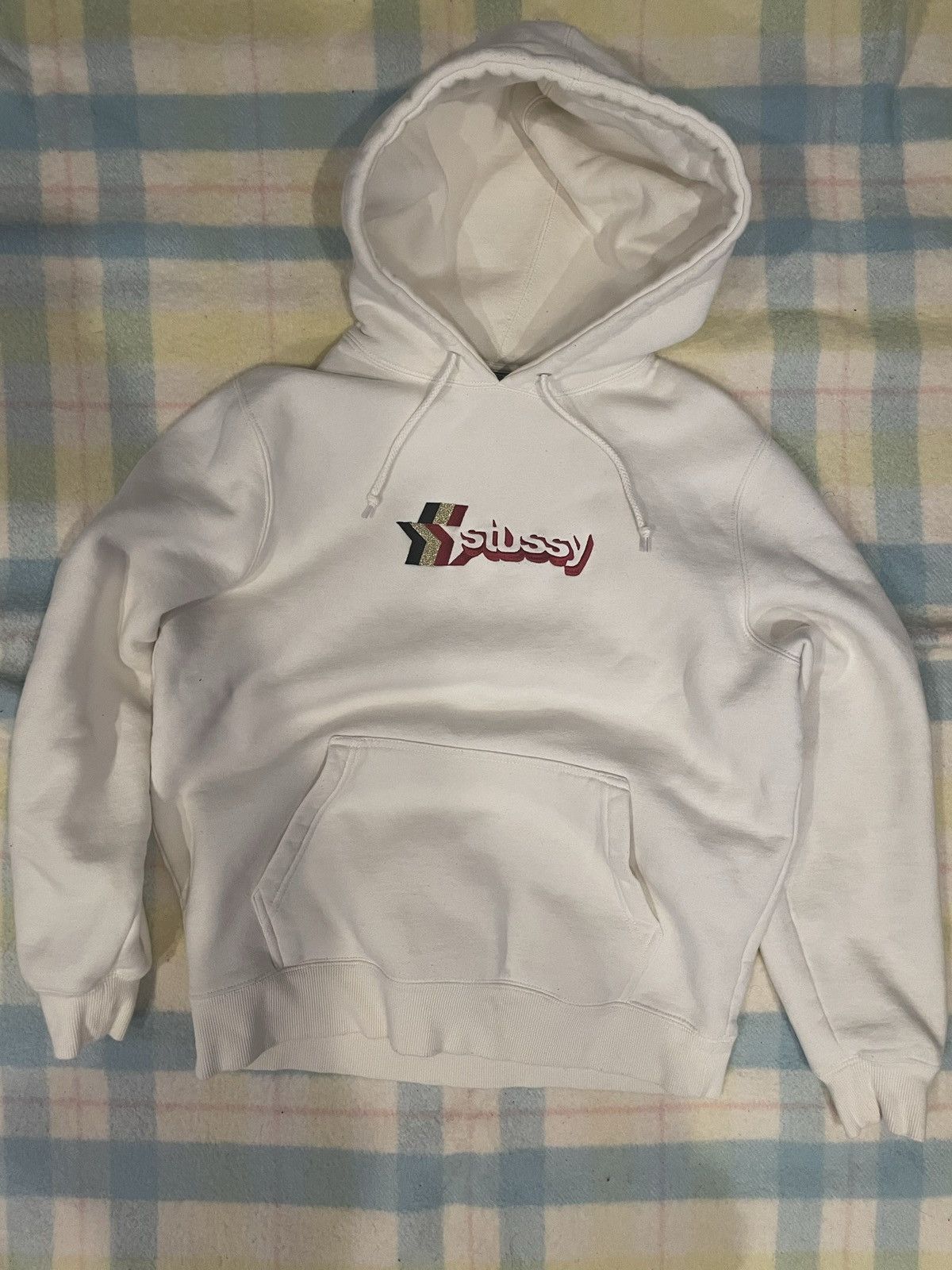 Stussy 3 star applique hoodie store