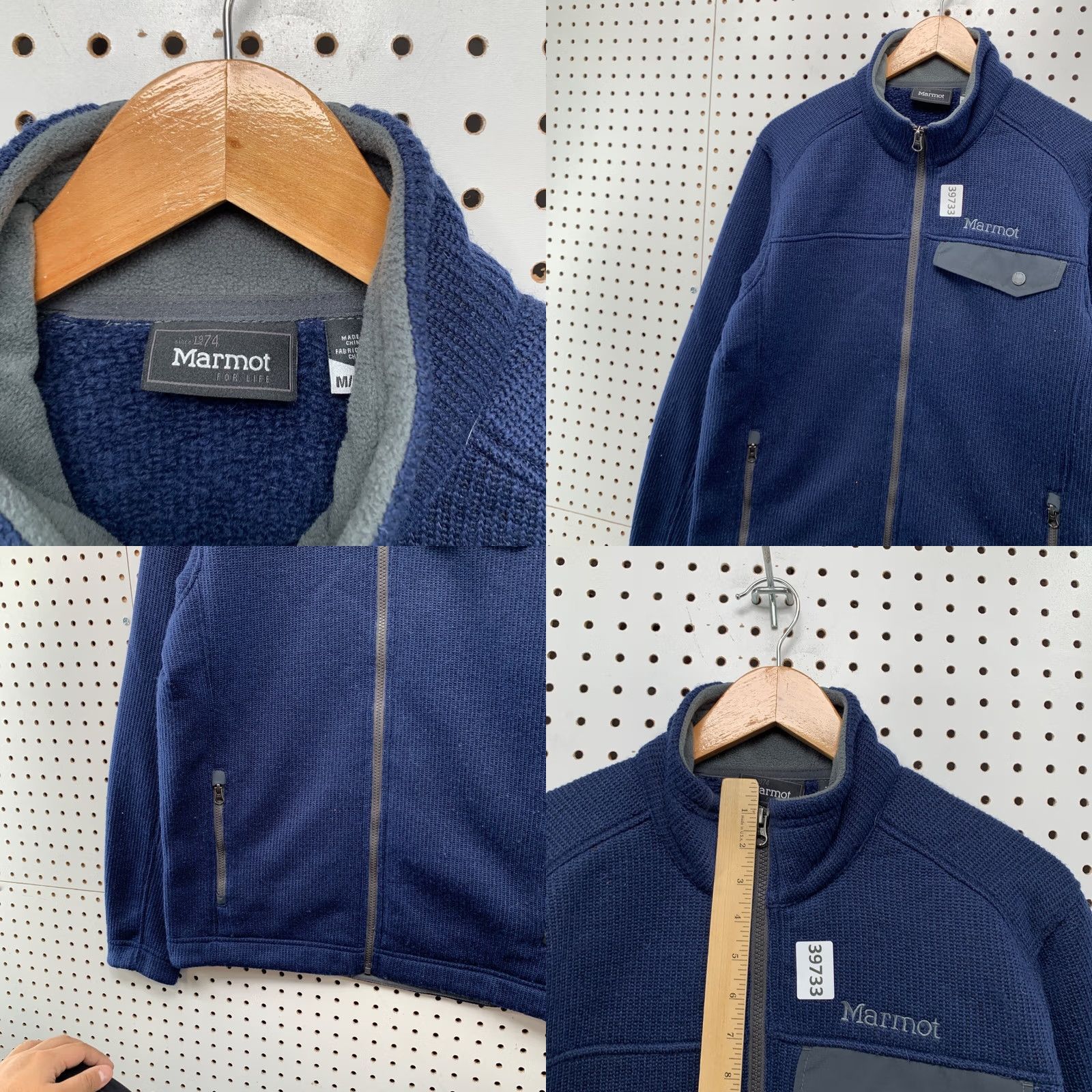Marmot Marmot Wool Knit Zip Jacket Mens M Navy Blue Casual Bomber Jacket Size US M / EU 48-50 / 2 - 8 Thumbnail