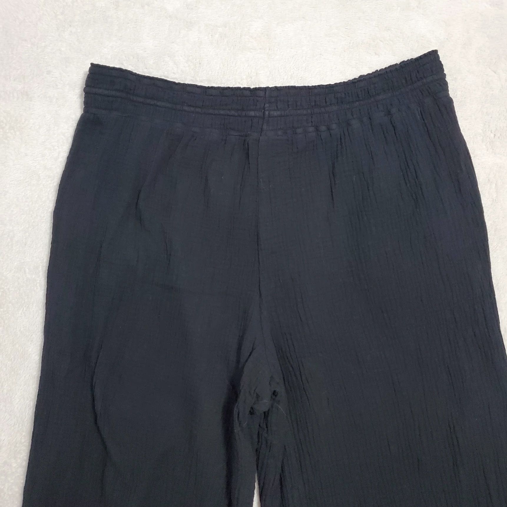Vintage VINTAGE Tribal Jeans Gauze Pants Women XL Black Crinkle Cotton Crop Wide Leg Lagenlook Size 40" / US 18 - 7 Thumbnail