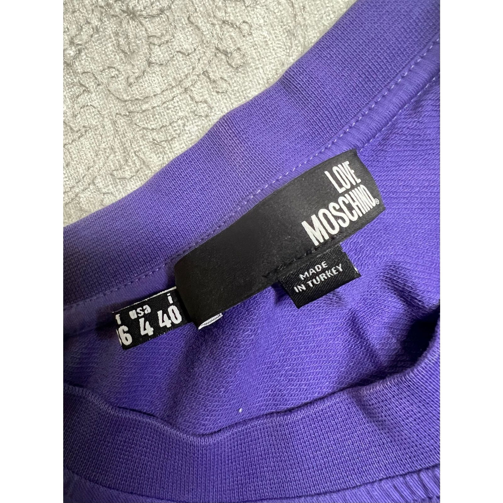 Moschino LOVE MOSCHINO MINI DRESS SIZE 4-COTTON-PURPLE w/GRAPHIC Size S / US 4 / IT 40 - 3 Thumbnail
