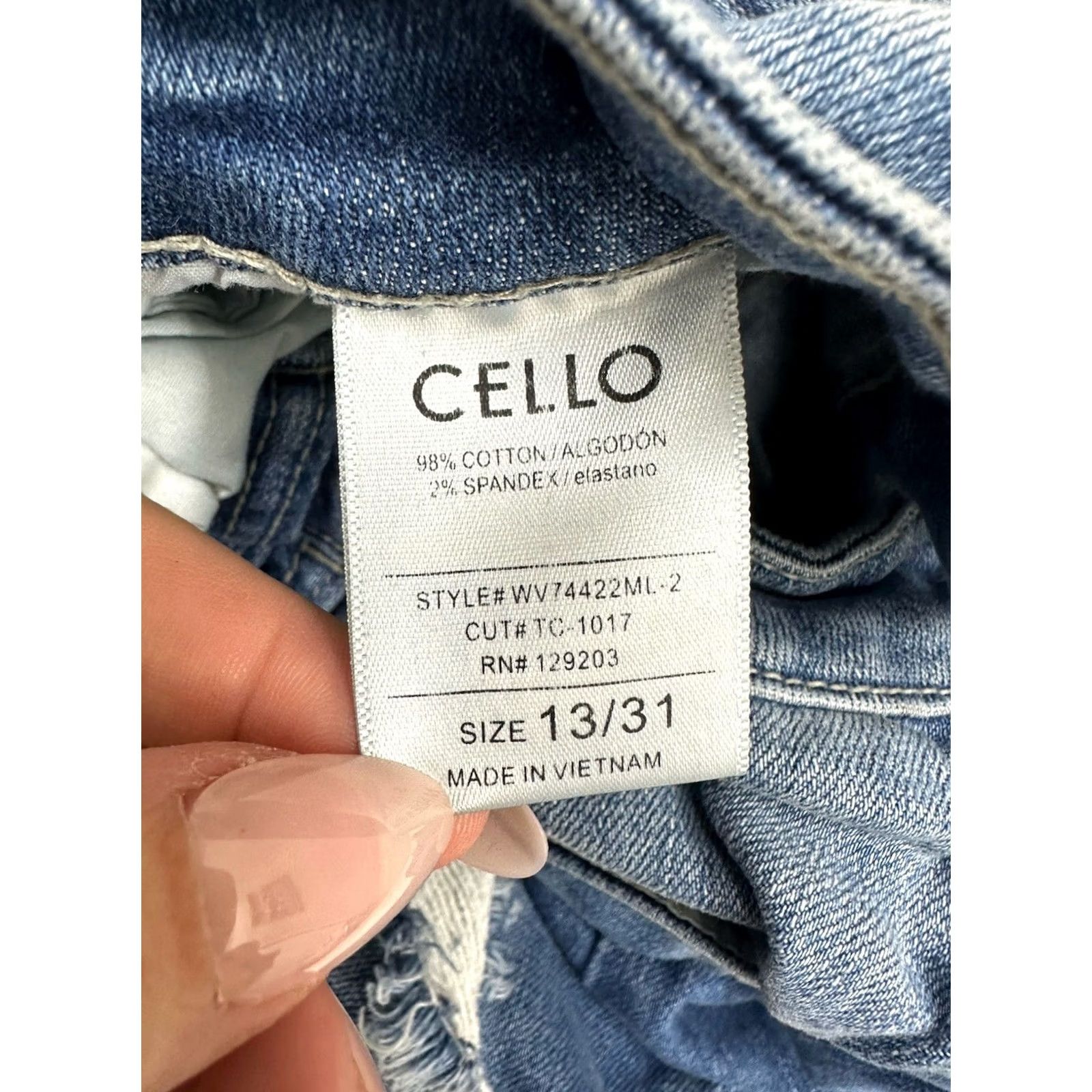 Denime Cello Juniors Jeans Distressed Denim Raw Hem Size 13/31 Blue Size 34" / US 12 / IT 48 - 5 Thumbnail