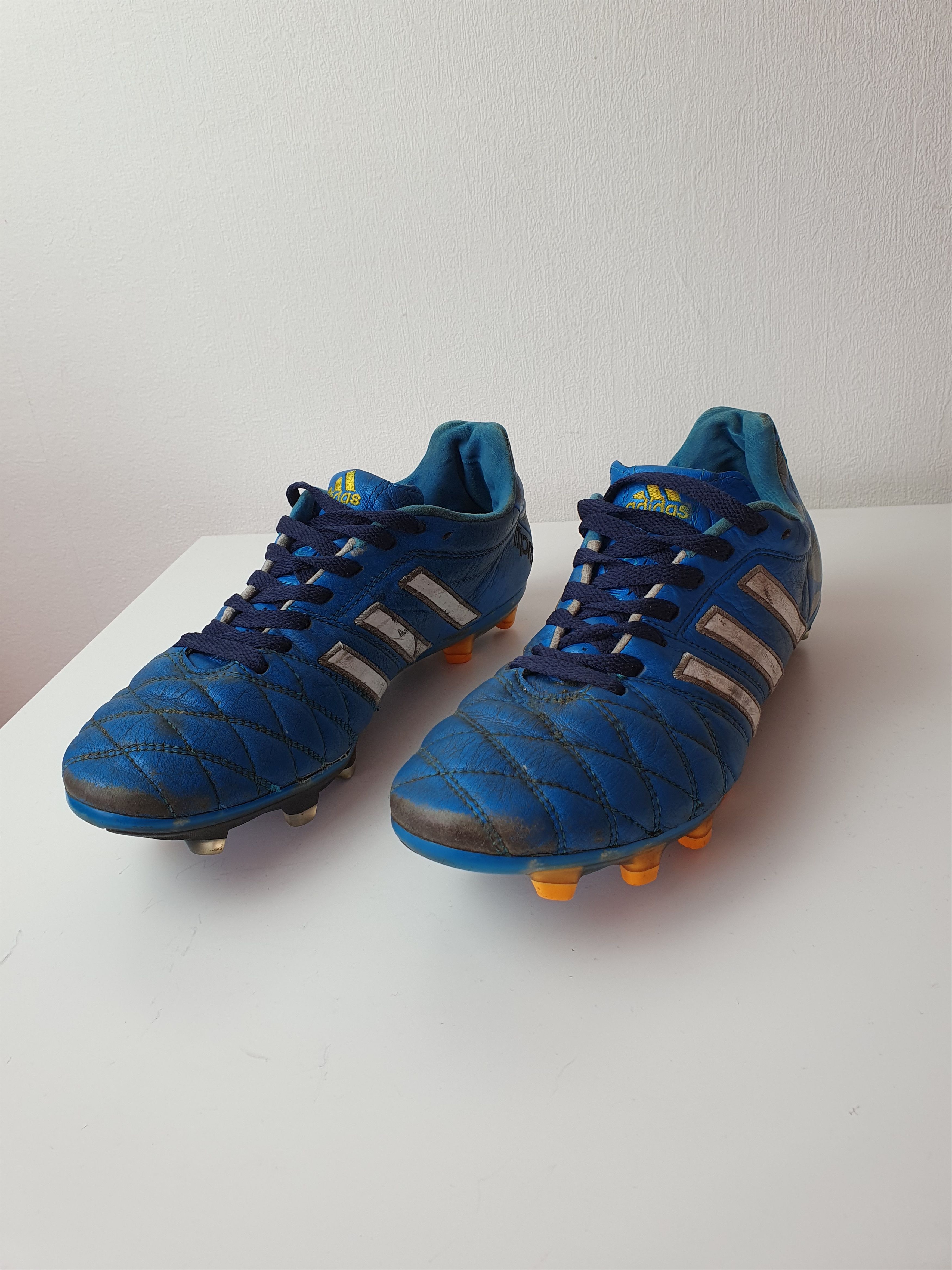 Adidas Vinatge Football Caps Adidas Adipure 11 Pro Blue Soccer Size US 8.5 / EU 41-42 - 7 Thumbnail
