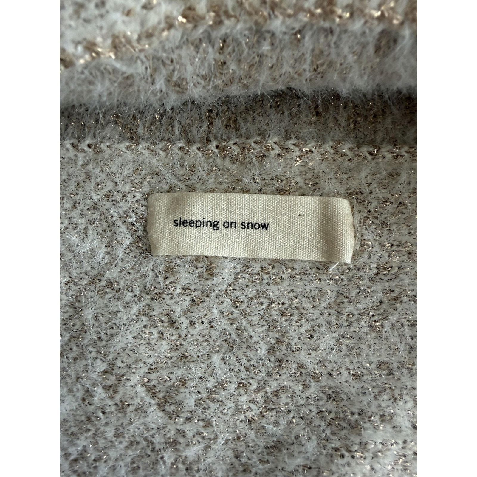 Anthropologie Sleeping On Snow Cape Sweater One Size White Gold turtleneck Size ONE SIZE - 6 Thumbnail