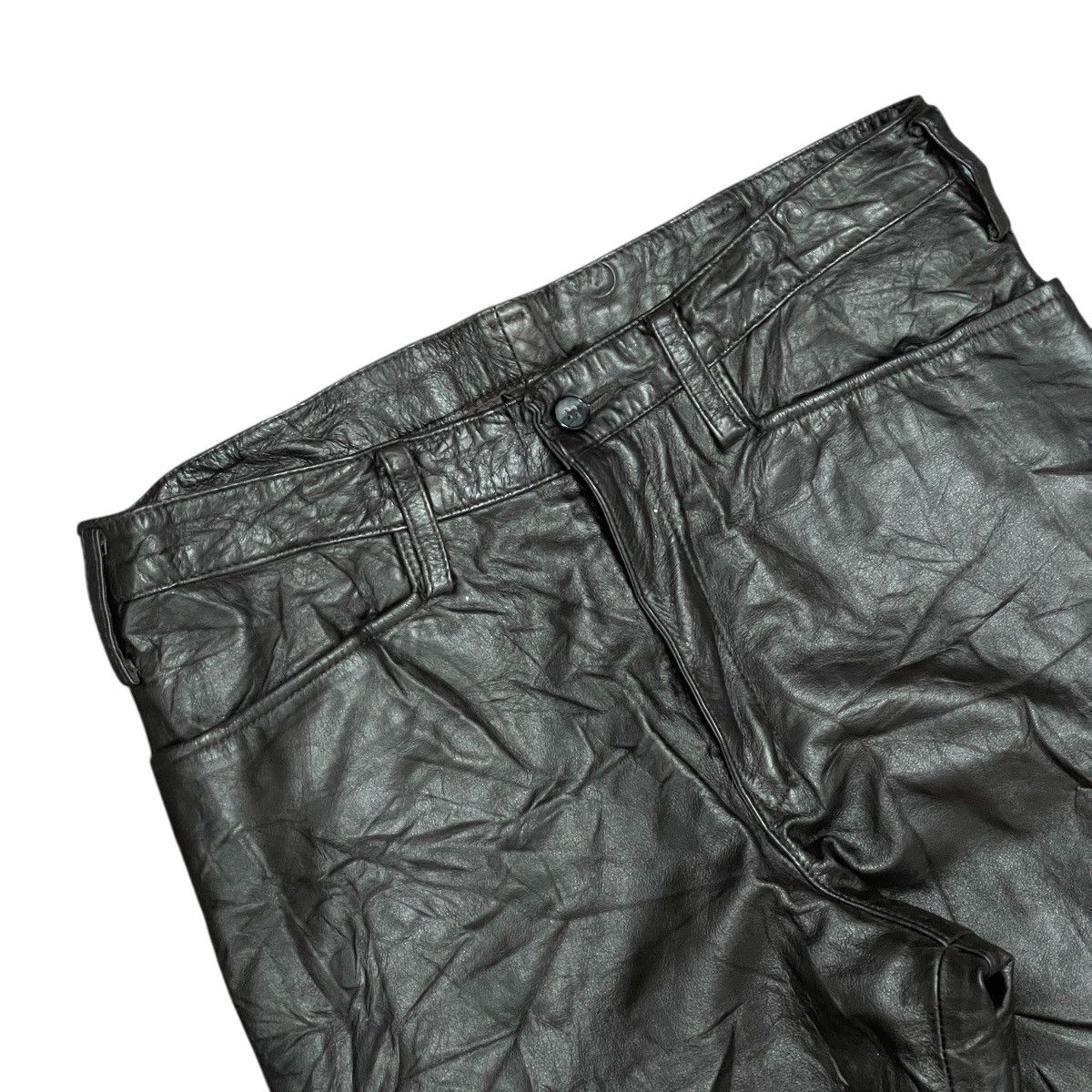 JUN MEN Vintage 90s Jun Men Genuine Cowhide Leather Pants, Size L Size US 30 / EU 46 - 3 Thumbnail