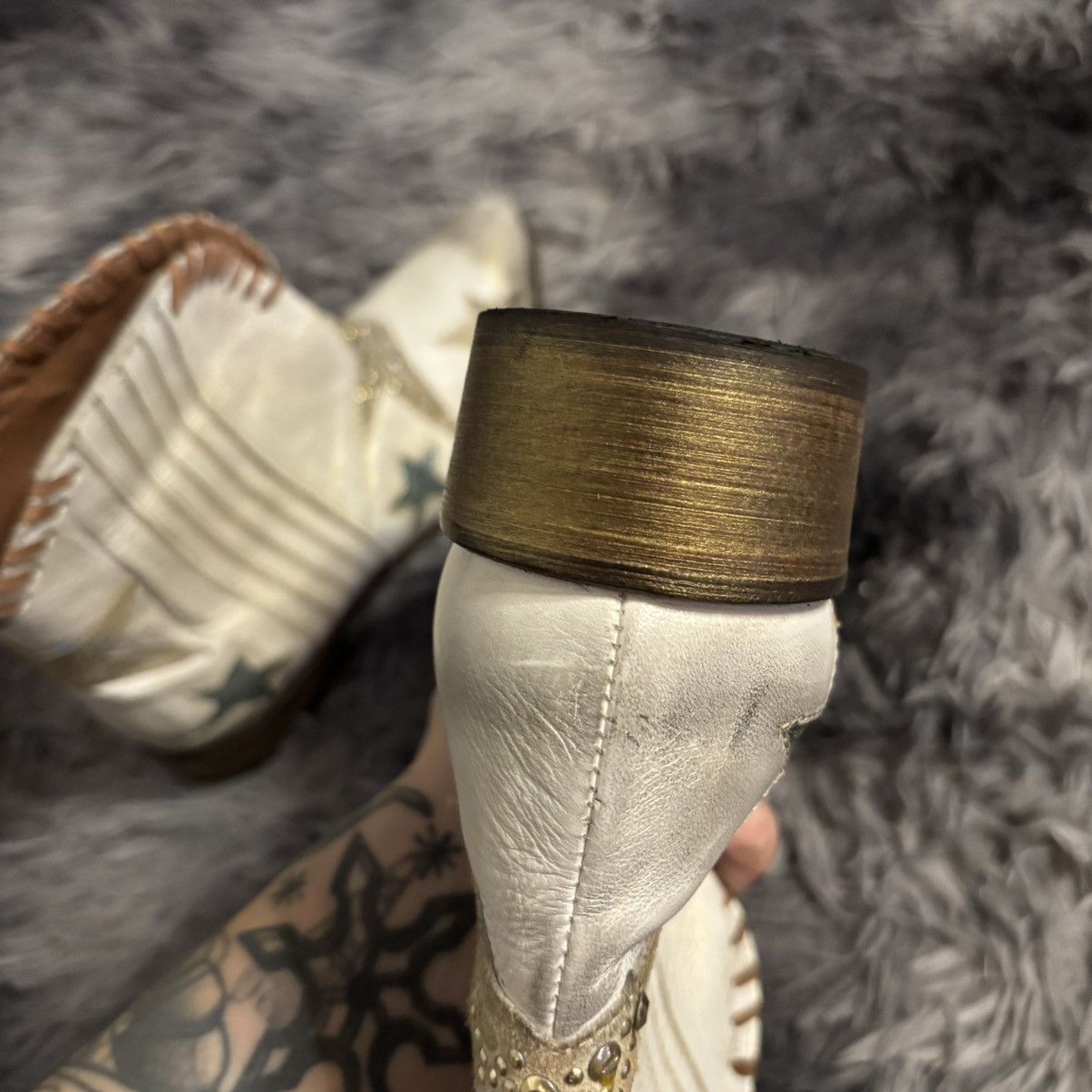 Other × Vintage Italian Vero Cuoio Stars Cowboy Boots amazing beautiful Size US 8 / IT 38 - 19 Thumbnail