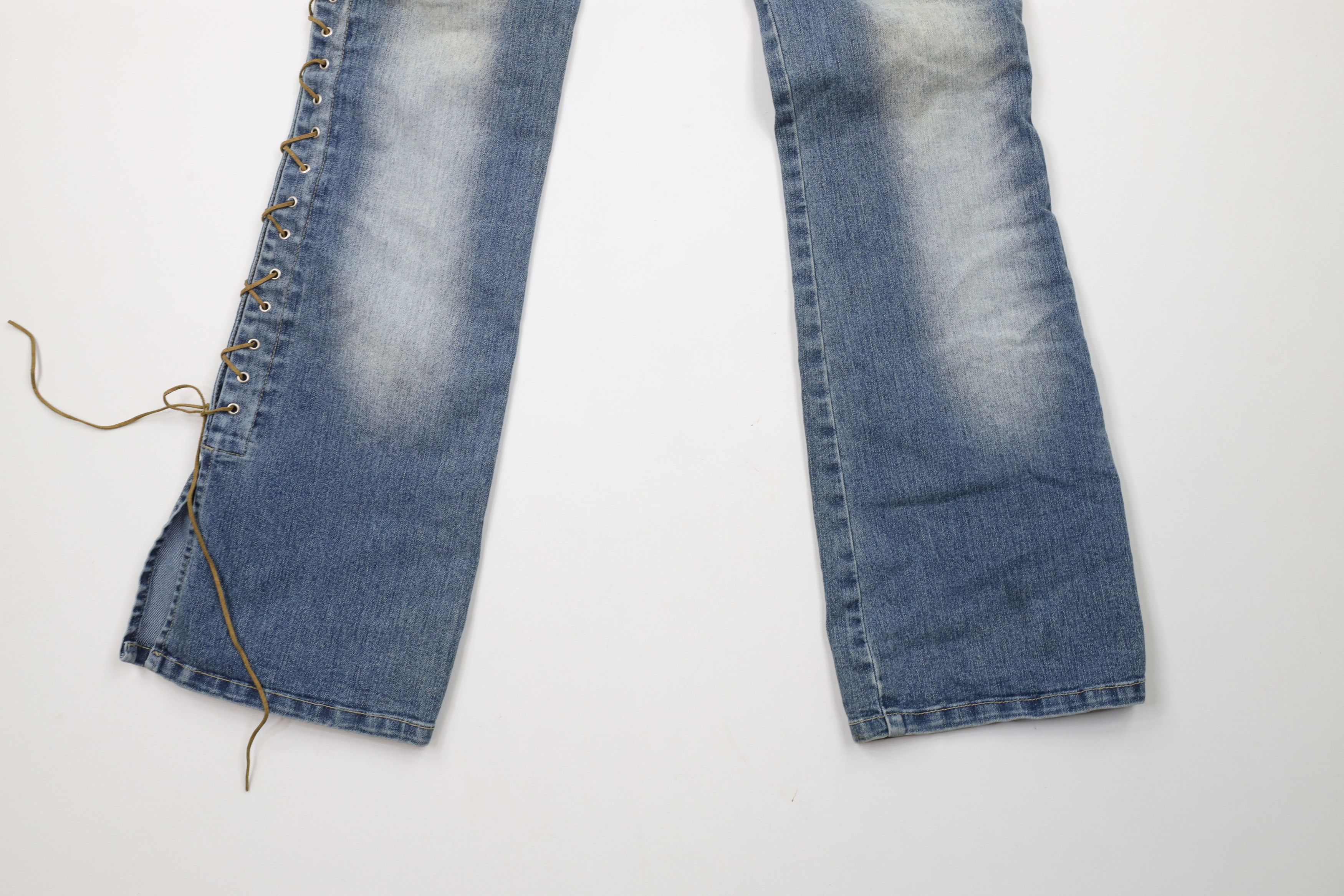 Vintage Vintage 90s Y2K Streetwear Lace Babydoll Flared Denim Jeans Size 27" / US 4 / IT 40 - 10 Thumbnail