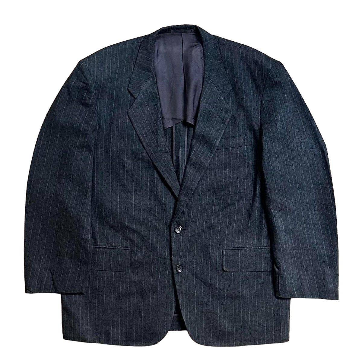 Comme des Garcons Homme 1987 Comme des Garçons Home Classic Stripe Rayon Runway Coat Size 42L - 1 Thumbnail