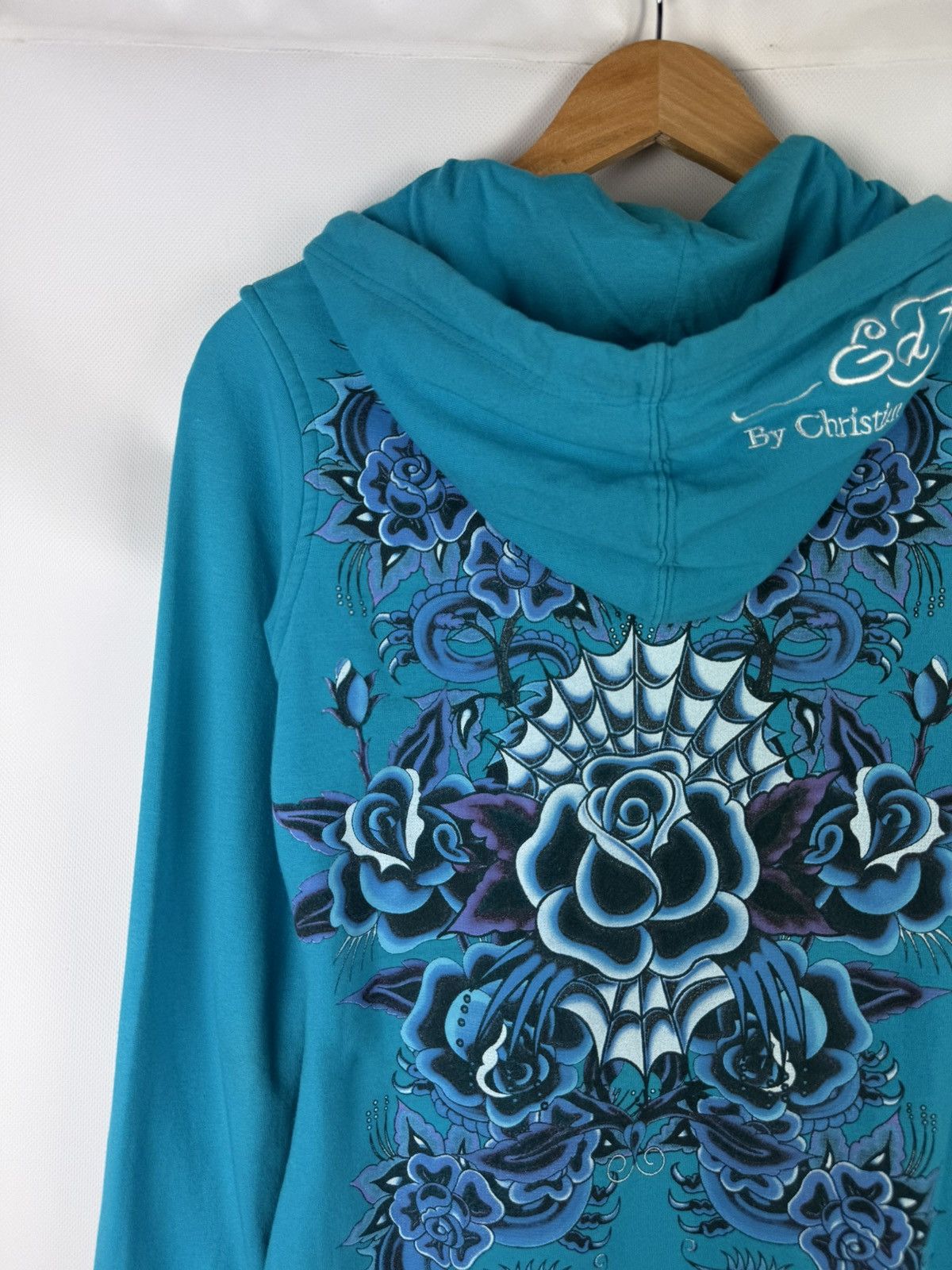 Ed Hardy Ed Hardy By Christian Audigier Y2K Tattoo Overprinted Hoodie Size S / US 4 / IT 40 - 20 Thumbnail