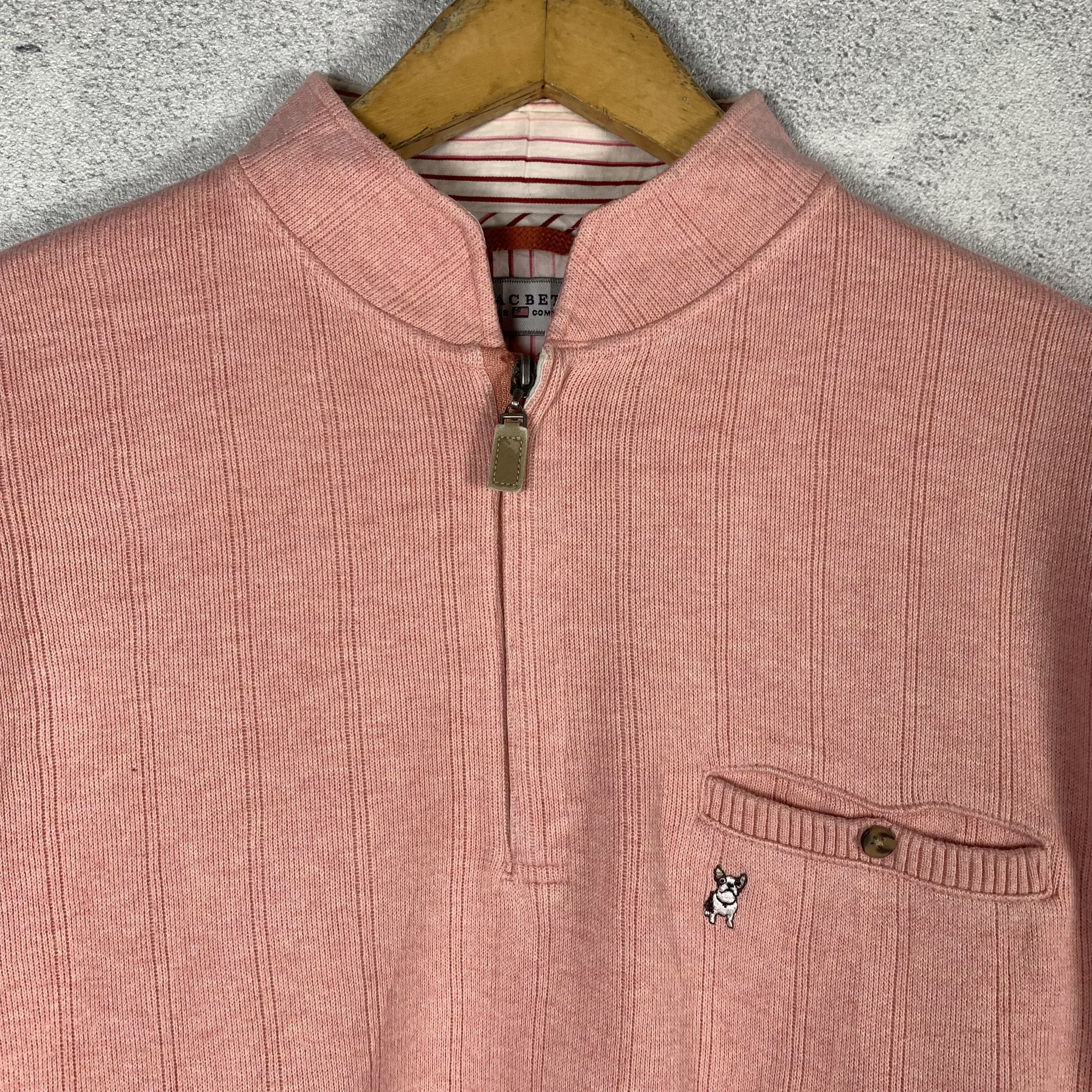 Vintage Vintage 90s Macbet Halfzip Soft Pink Sweatshirt Crewneck Size US L / EU 52-54 / 3 - 3 Thumbnail