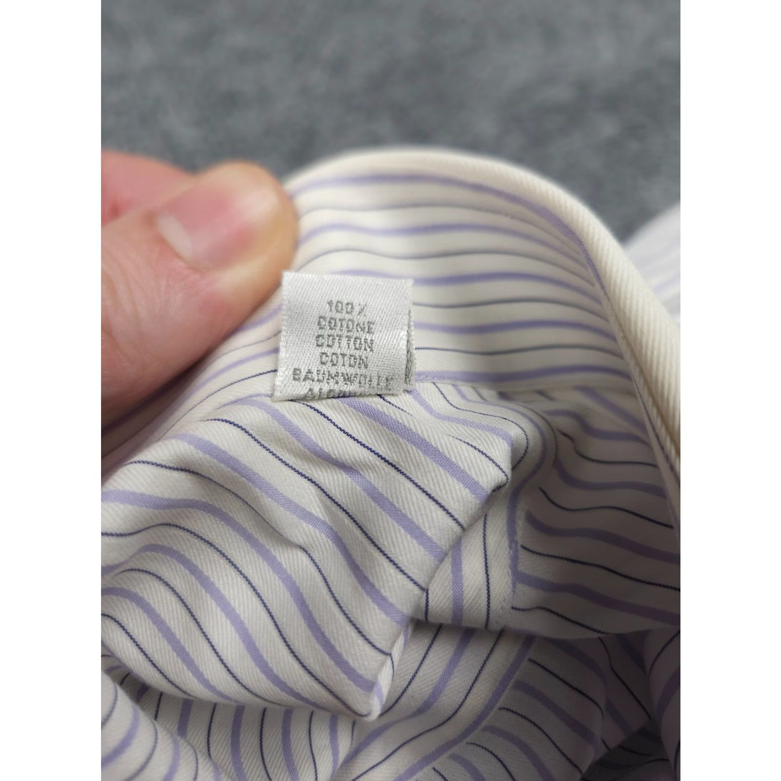 Vintage MAROL Bologna Dress Shirt Men 40 White Striped Button Up 15 3/4 Italy Cotton Regular Shirt Mens Size 40R - 6 Thumbnail