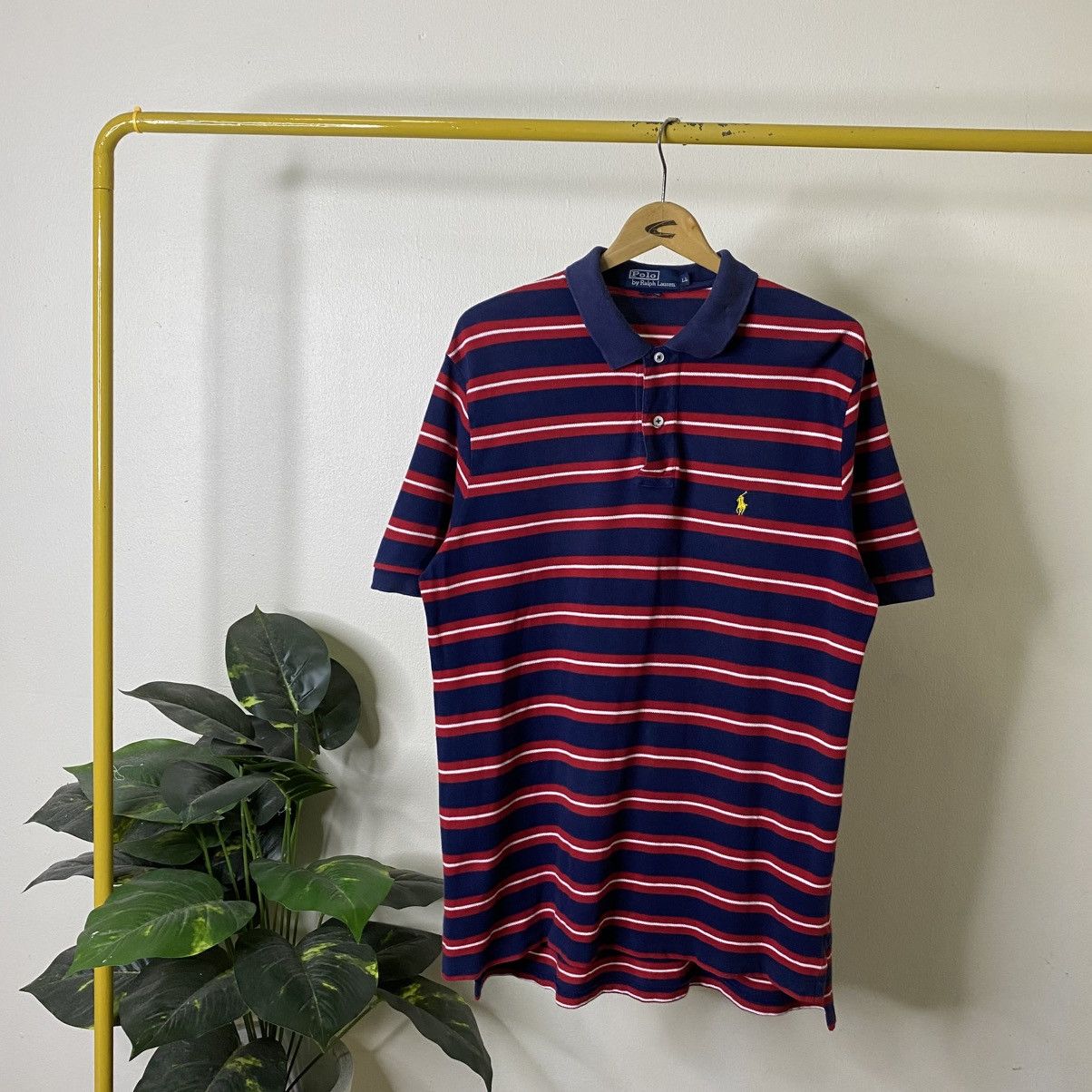 Polo Ralph Lauren Vintage Polo Ralph Lauren Small Pony Stripes Polo T Shirt Size US XL / EU 56 / 4 - 1 Thumbnail