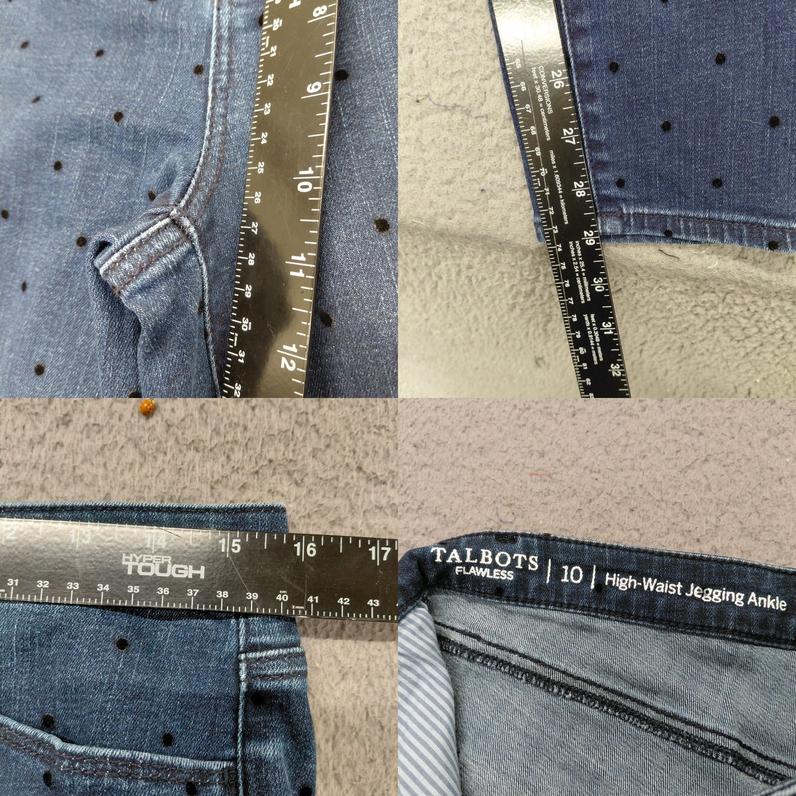 Talbots Talbots Jeans Women’s Size 10 Blue Polka Dots High Waist Jegging Ankle Flawless Size 32" / US 10 / IT 46 - 8 Thumbnail