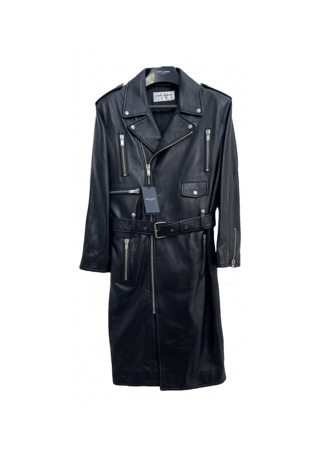 Saint Laurent Longline Leather Biker Jacket
