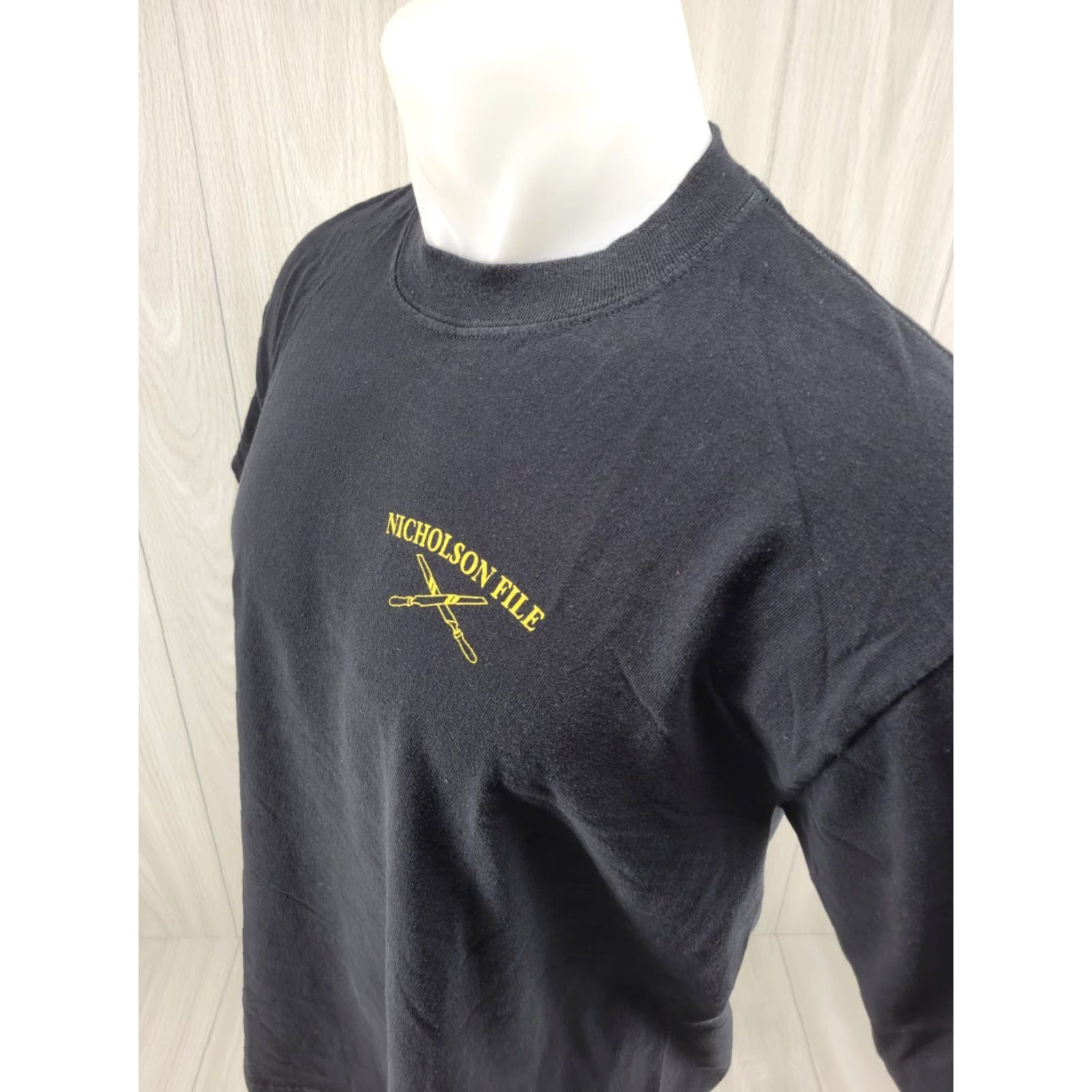 Jerzees Nicholson File Black Shirt Men's L T-Shirt Short Sleeve Cotton Graphic Print #2 Size US L / EU 52-54 / 3 - 4 Thumbnail