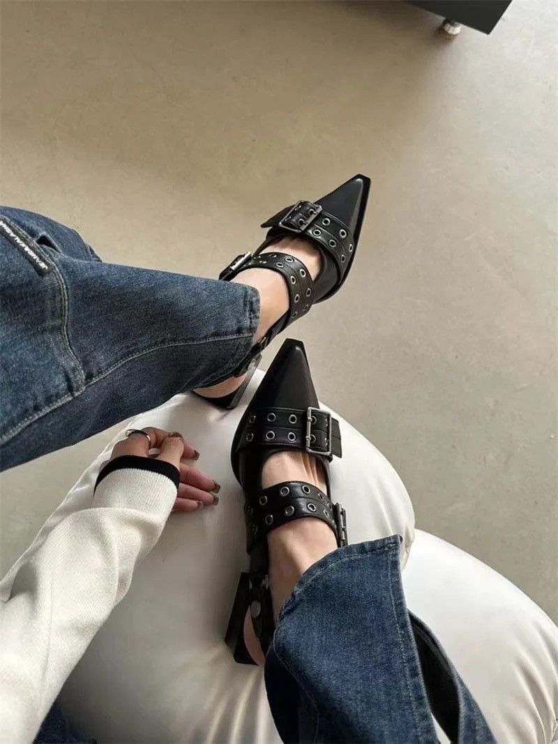 Japanese Brand × Vintage Streetwear Gothic Retro Vintage Style PU Leather Boots Heels Size US 6.5 / IT 36.5 - 5 Thumbnail