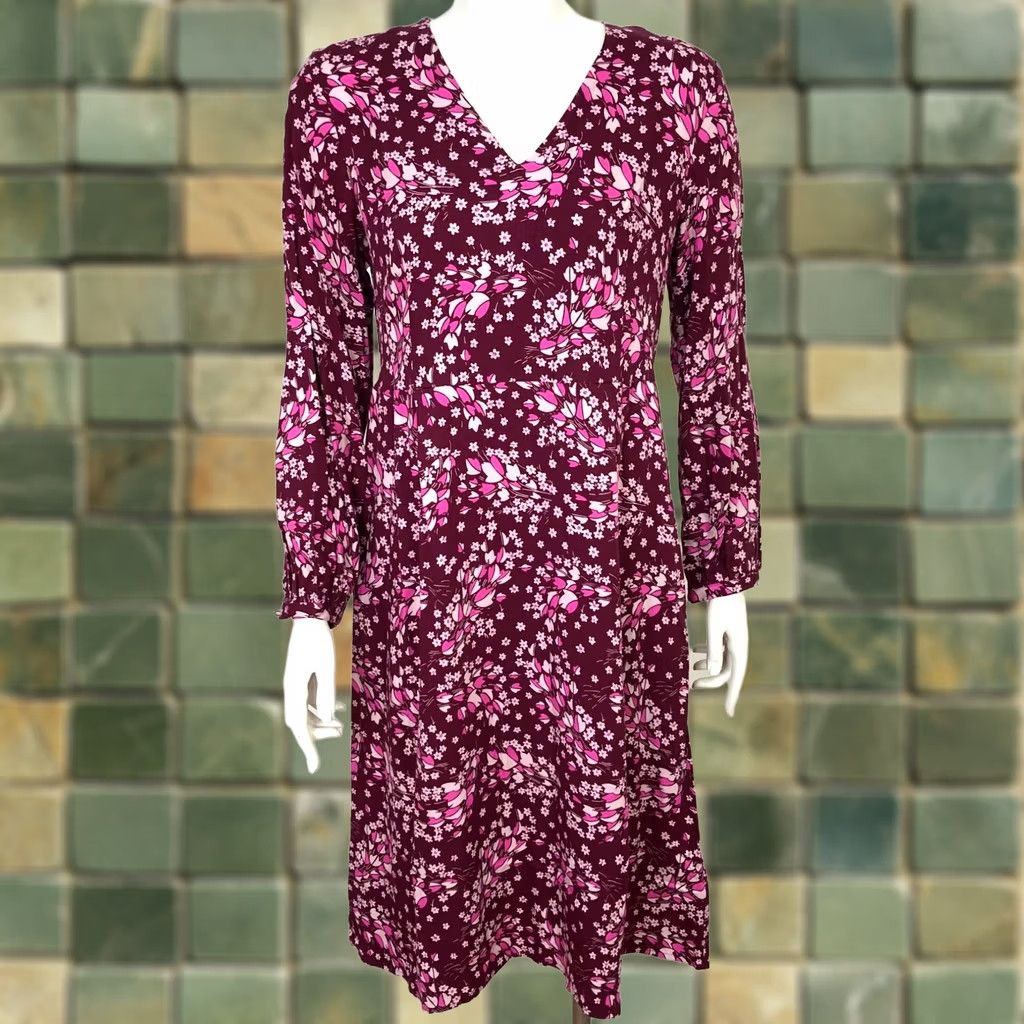 Boden Boden Womens Midi Dress 6P Petite Burgundy Floral Viscose Size M / US 6-8 / IT 42-44 - 1 Thumbnail