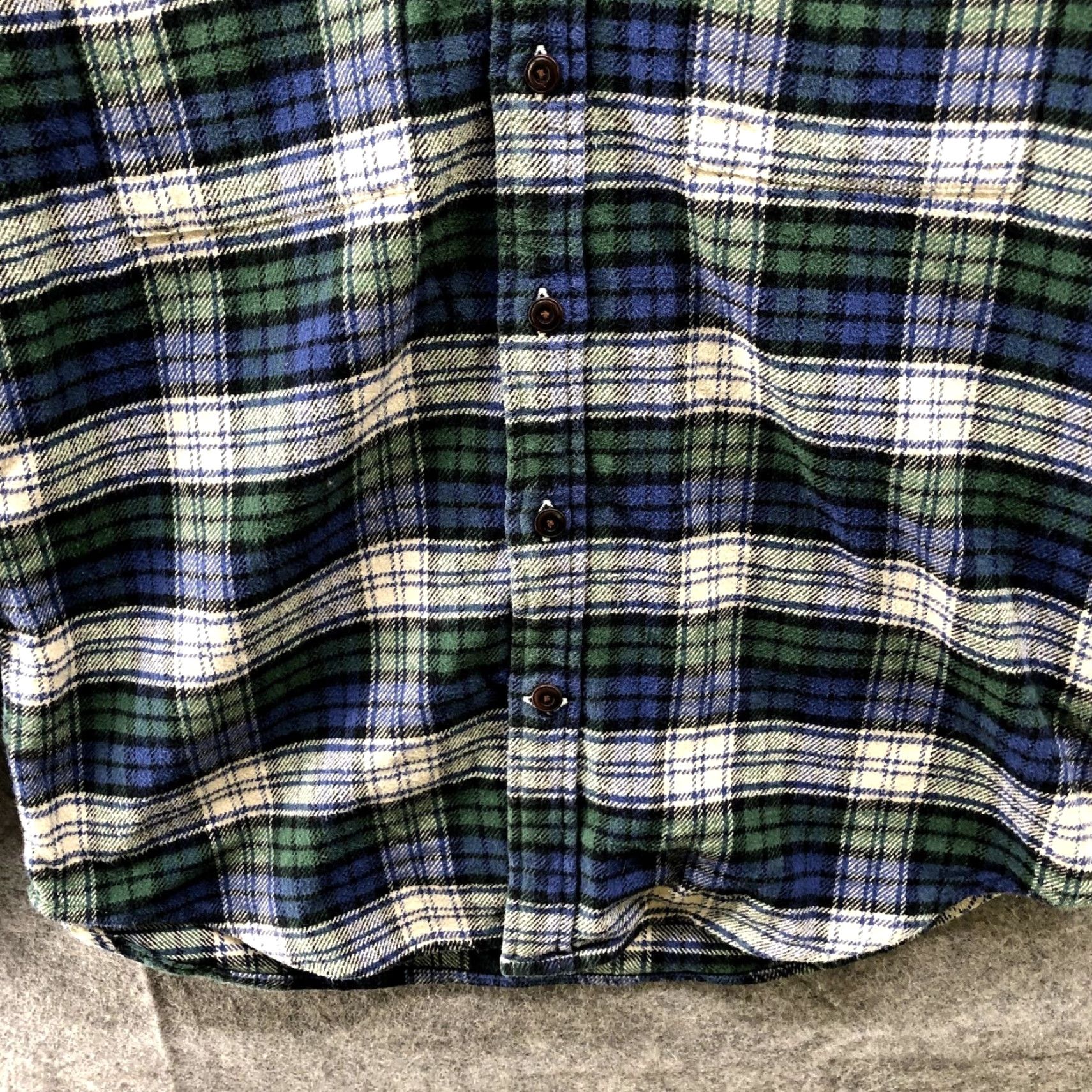 Lucky Brand Lucky Brand Flannel Shirt Mens M Button-Up Casual Workwear Plaid Green Blue White 90s Western Style Mens Size US M / EU 48-50 / 2 - 4 Thumbnail