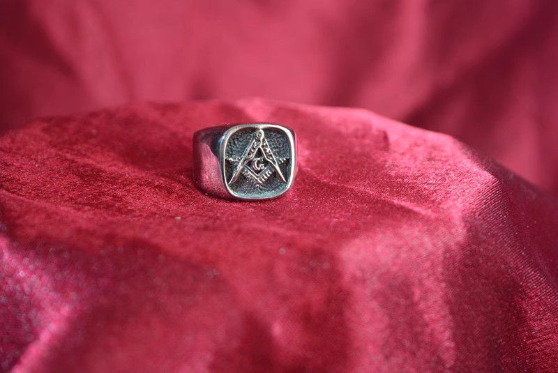 Jewelry Freemasonry Trend Jewelry Rings Open Chrome Ring (Size 7-13) Size ONE SIZE - 4 Thumbnail