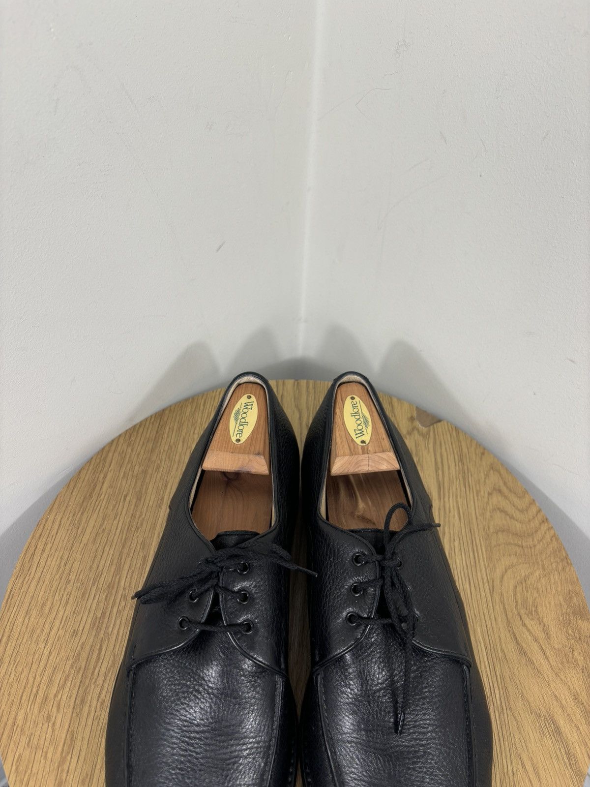 Gravati Gravati Vintage Black Leather Split-Toe Lace-Up Dress Shoes Size US 11.5 / EU 44-45 - 7 Thumbnail