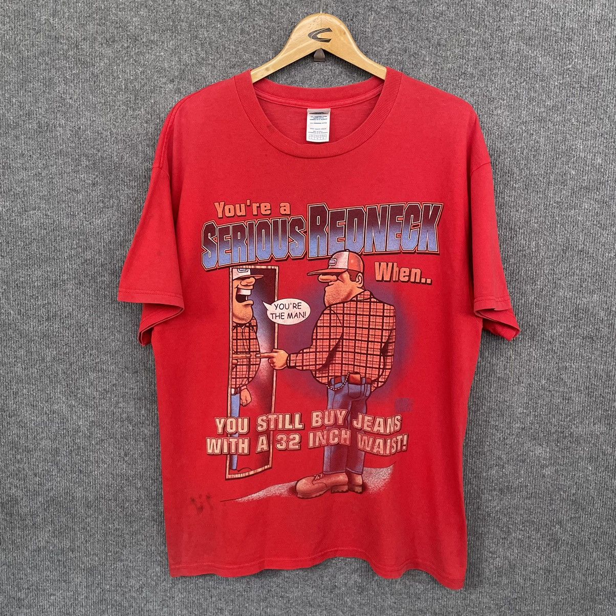 Vintage Vintage Y2K Serious Redneck Funny Humour T Shirt Size US L / EU 52-54 / 3 - 1 Thumbnail